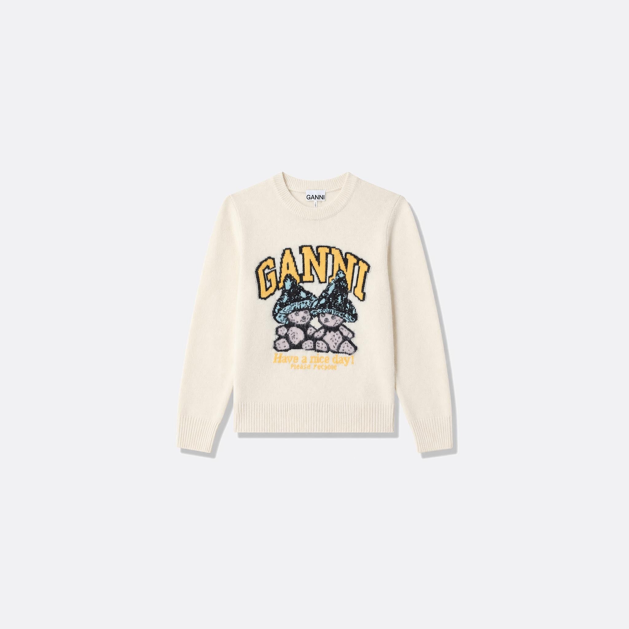 Mushroom Teddy Wool-Blend Sweater from GANNI