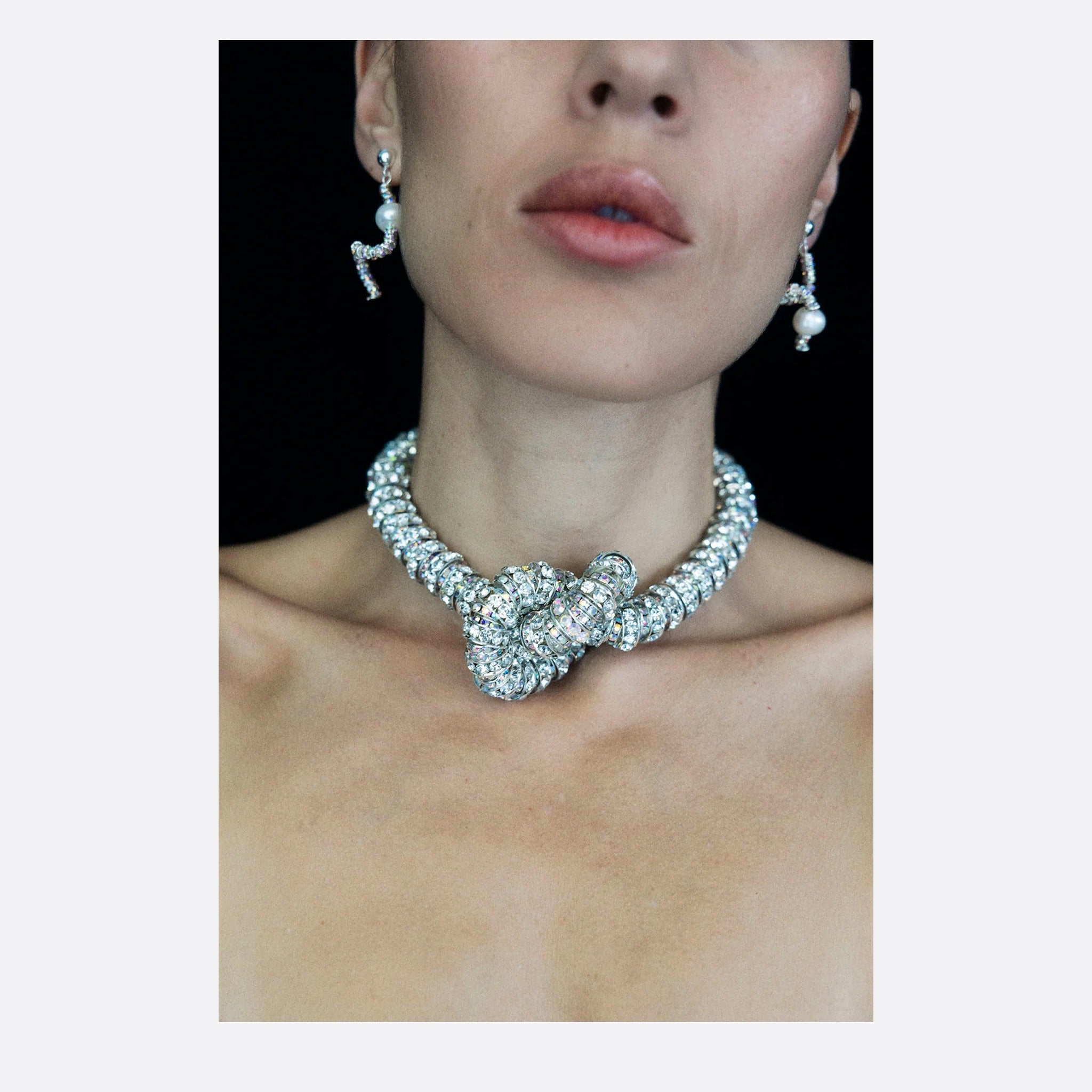 Tiny Snakes Earrings by Pearl Octopuss.Y in Silver