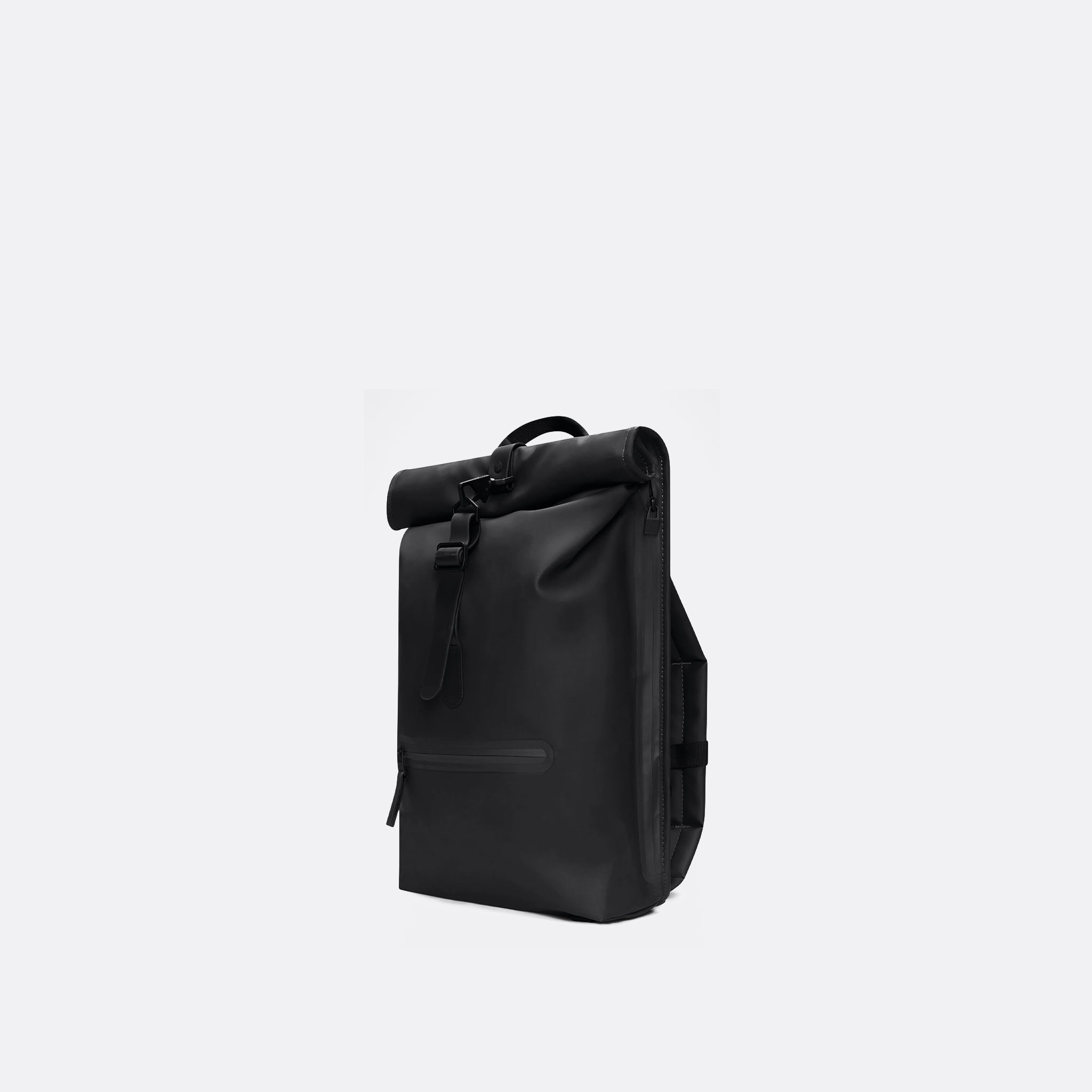 RAINS Rolltop Rucksack in Black
