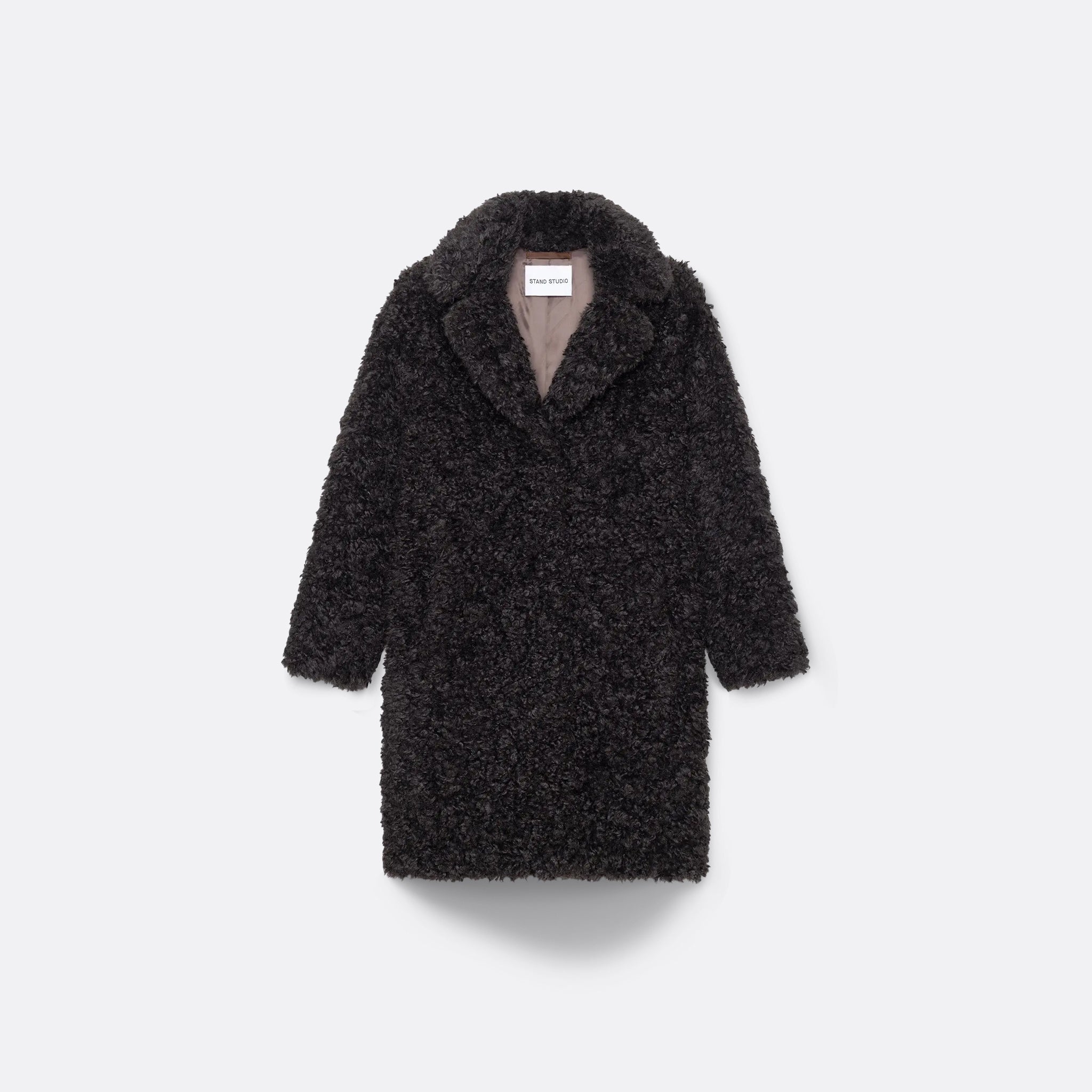 STAND STUDIO Camille Cocoon Coat in Black