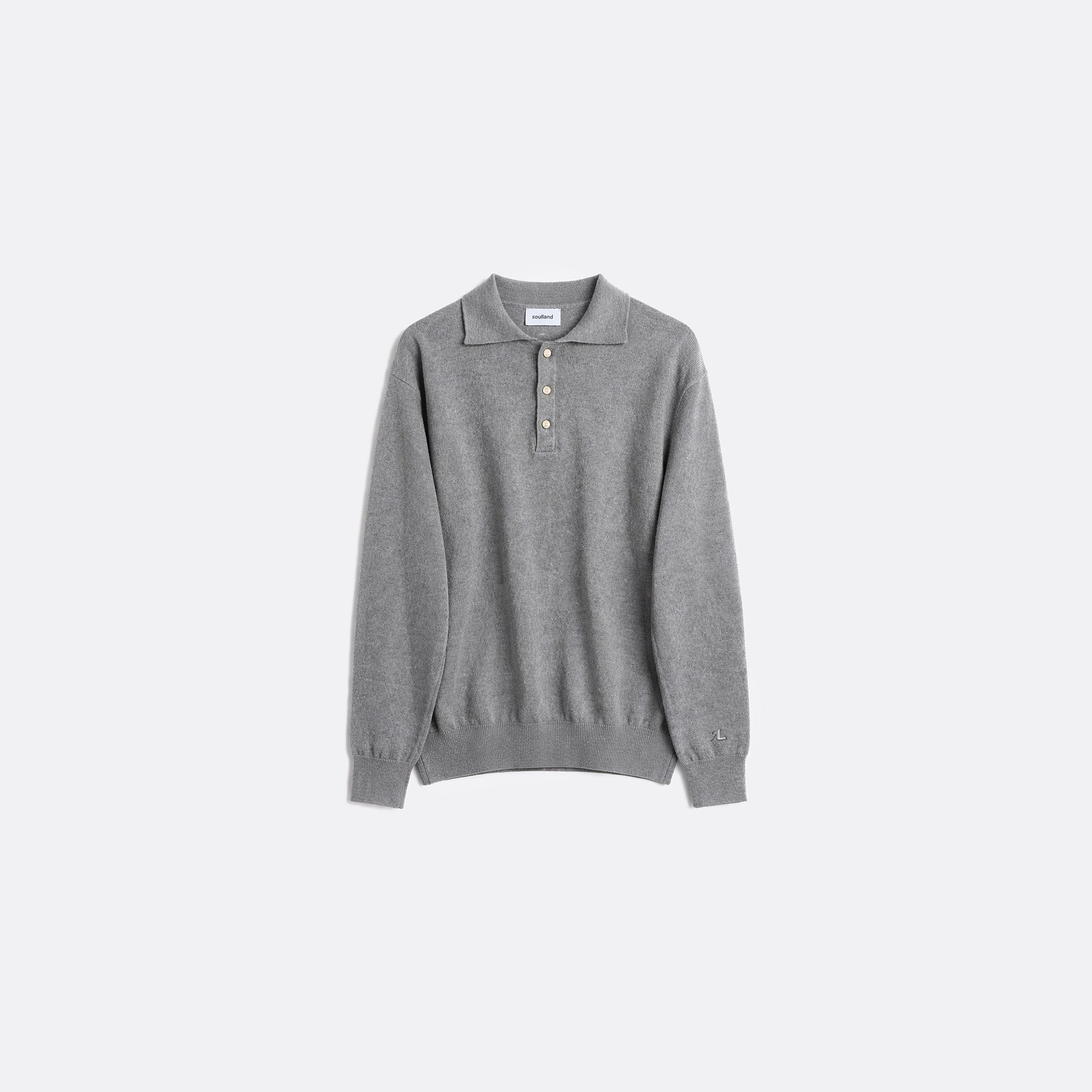 The Marcel Polo Jumper from Soulland in Grey Melange