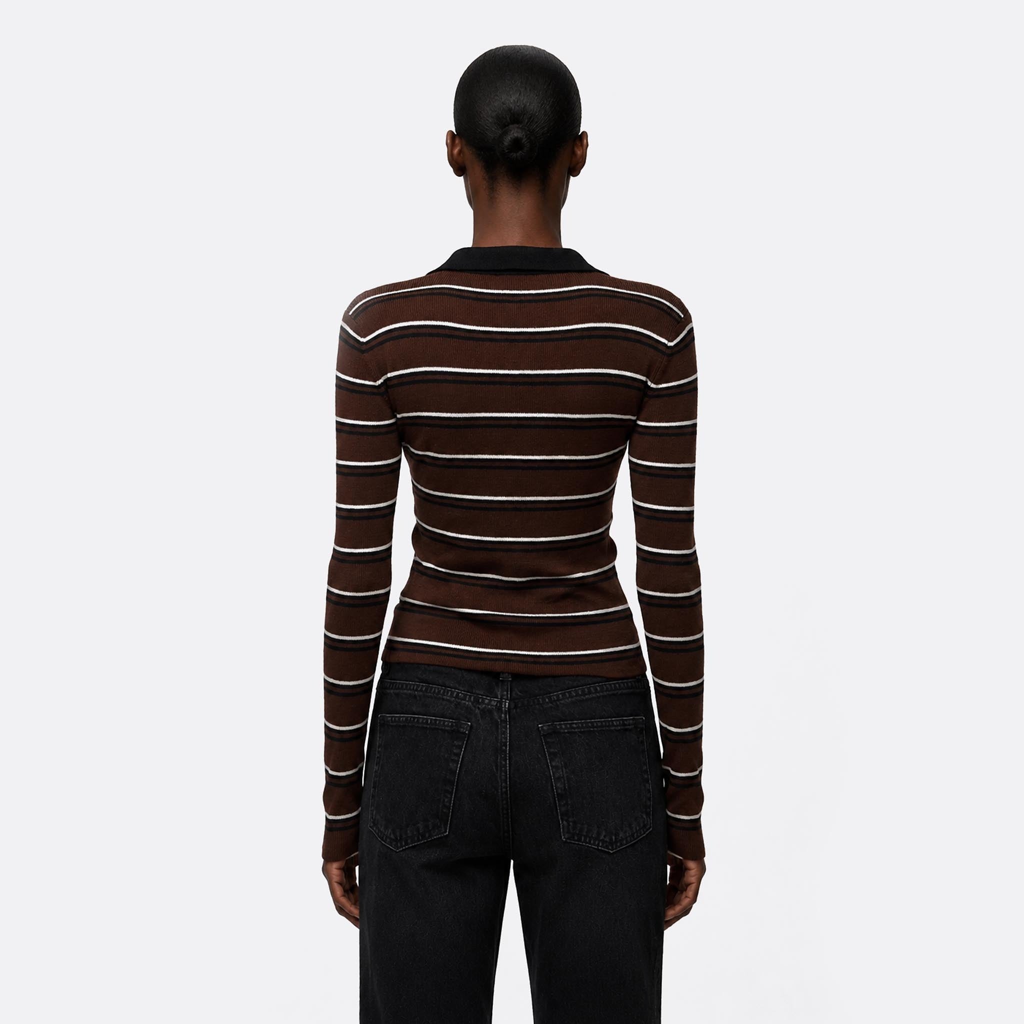 Striped Merino Polo Shirt from Ganni