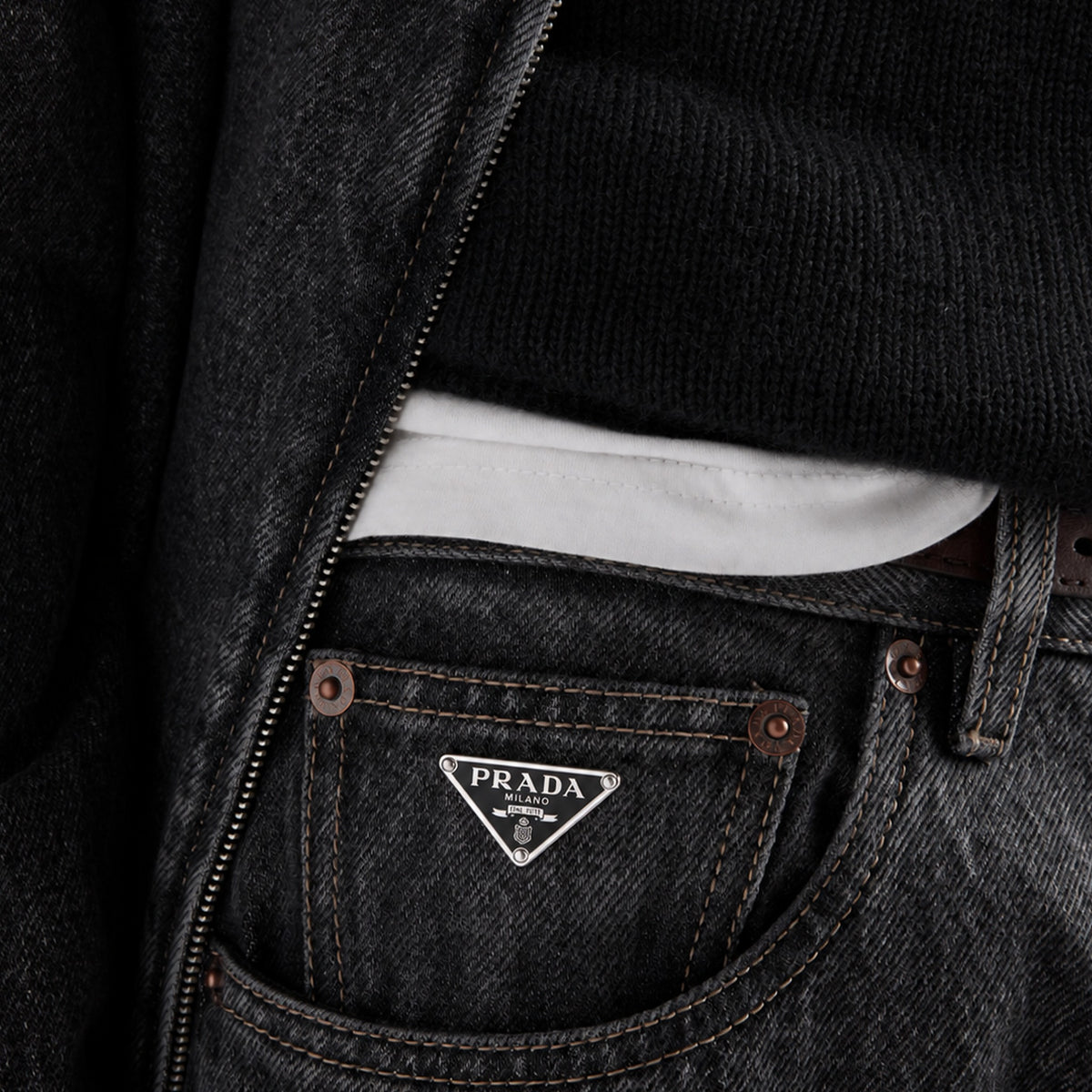 Vintage-Look Denim Jeans from Prada