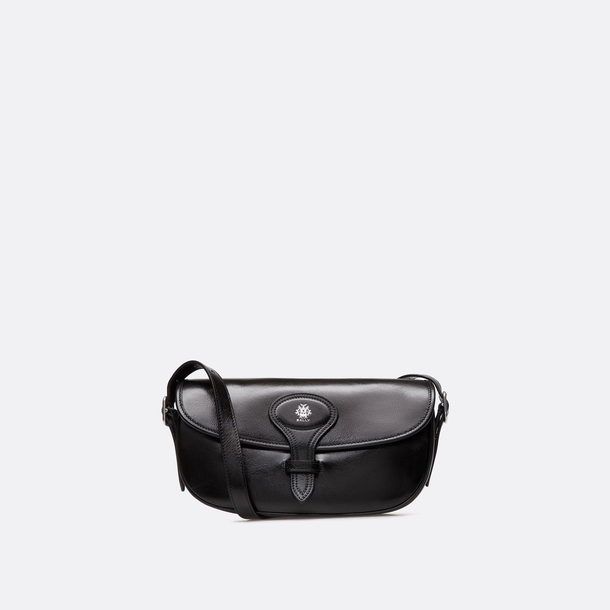 Beckett Crossbody Bag in Black Calf Leather