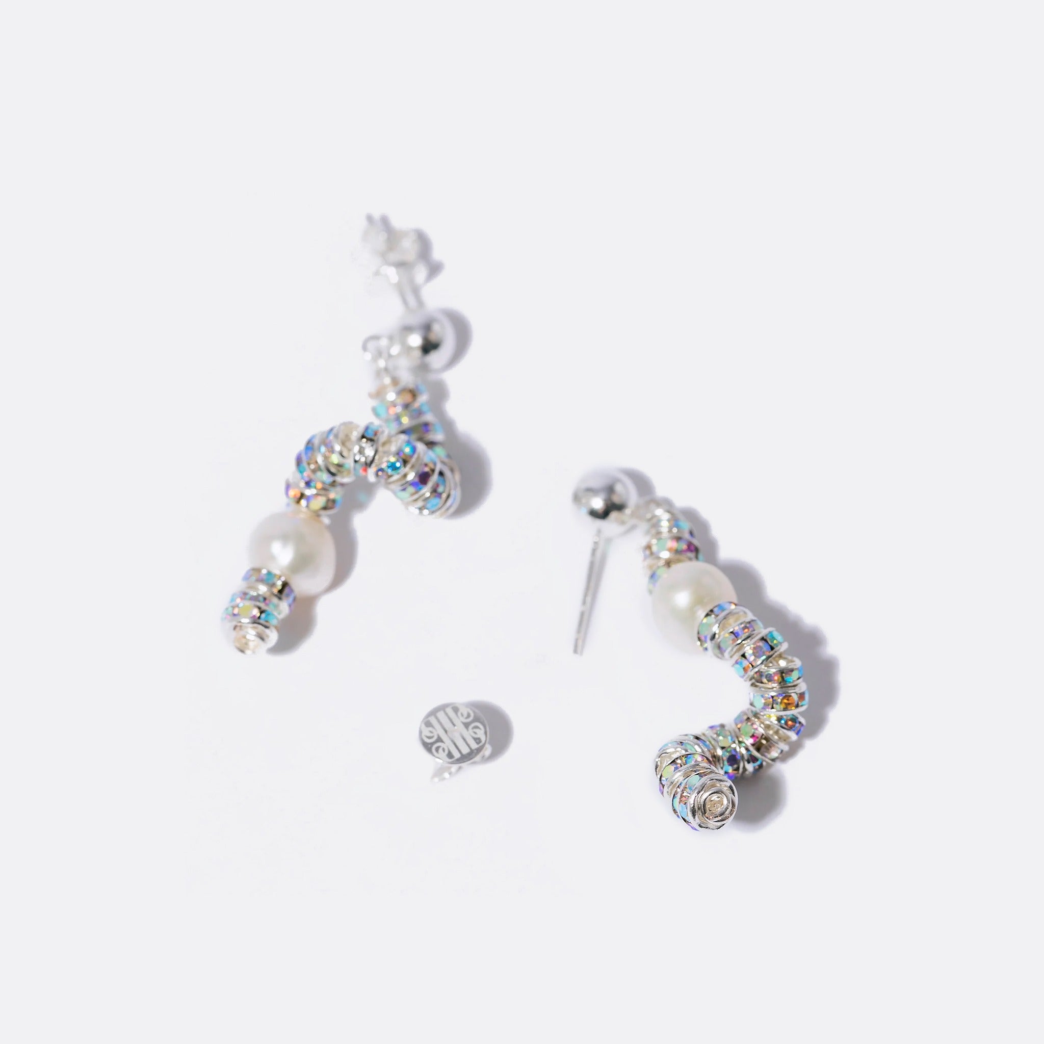 Tiny Snakes Earrings by Pearl Octopuss.Y in Silver