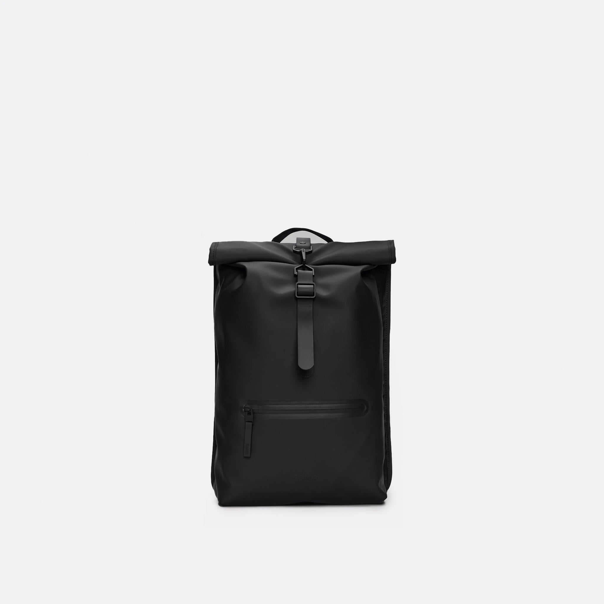 RAINS Rolltop Rucksack in Black