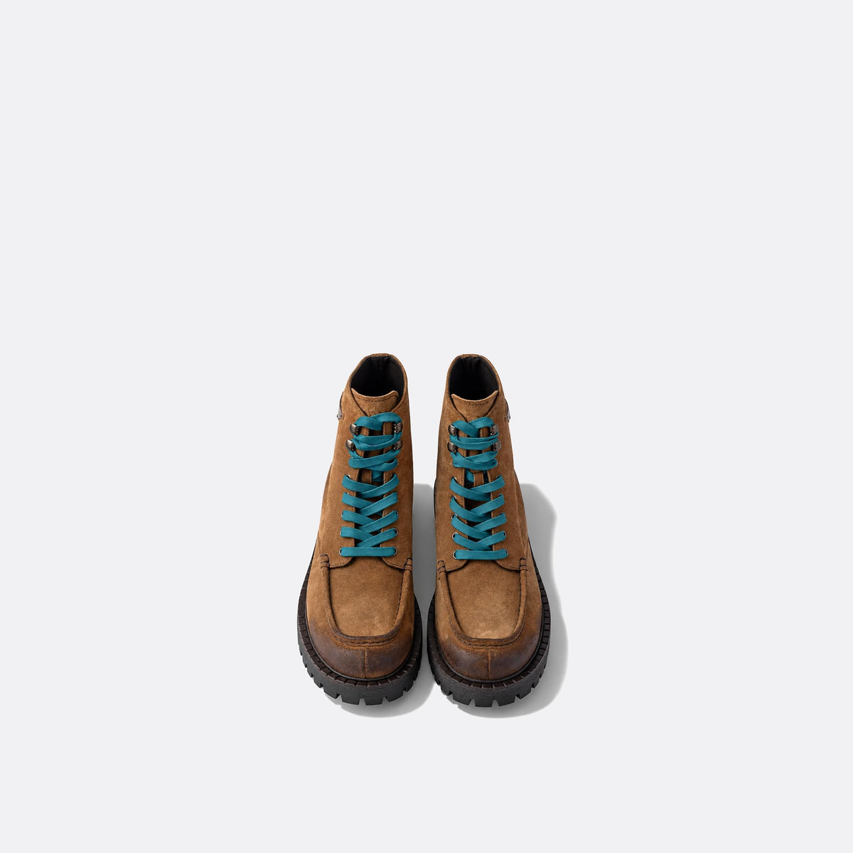 Aged Suede Lace-Up Ankle Boots from Prada