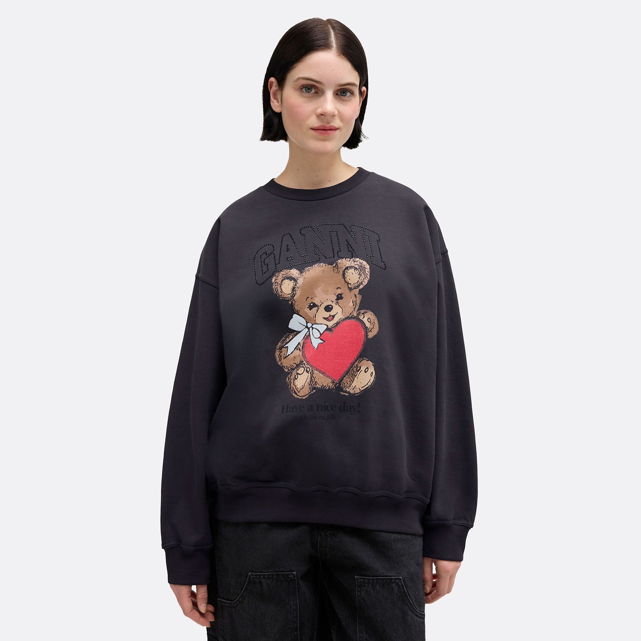  Orso Bear Rhinestone Sweatshirt from GANNI 