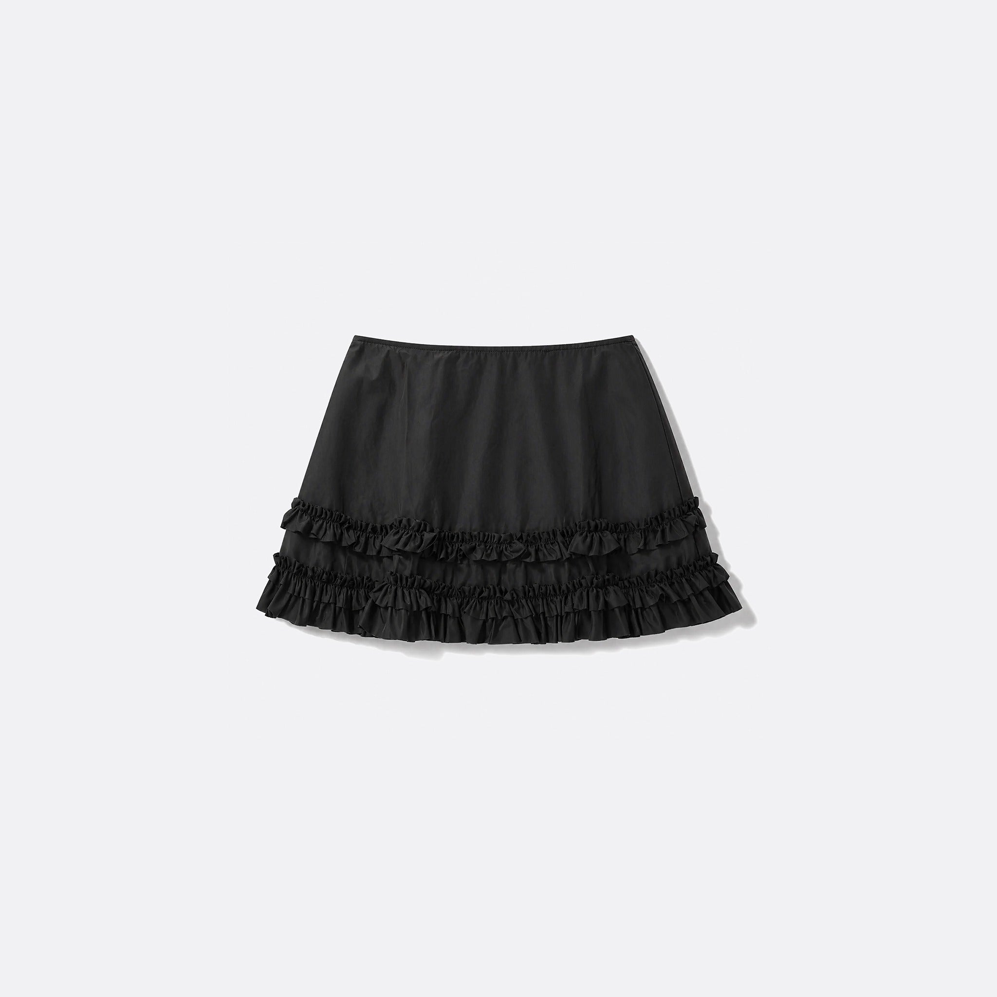 Duchesse Nylon Mini Frill Skirt from GANNI