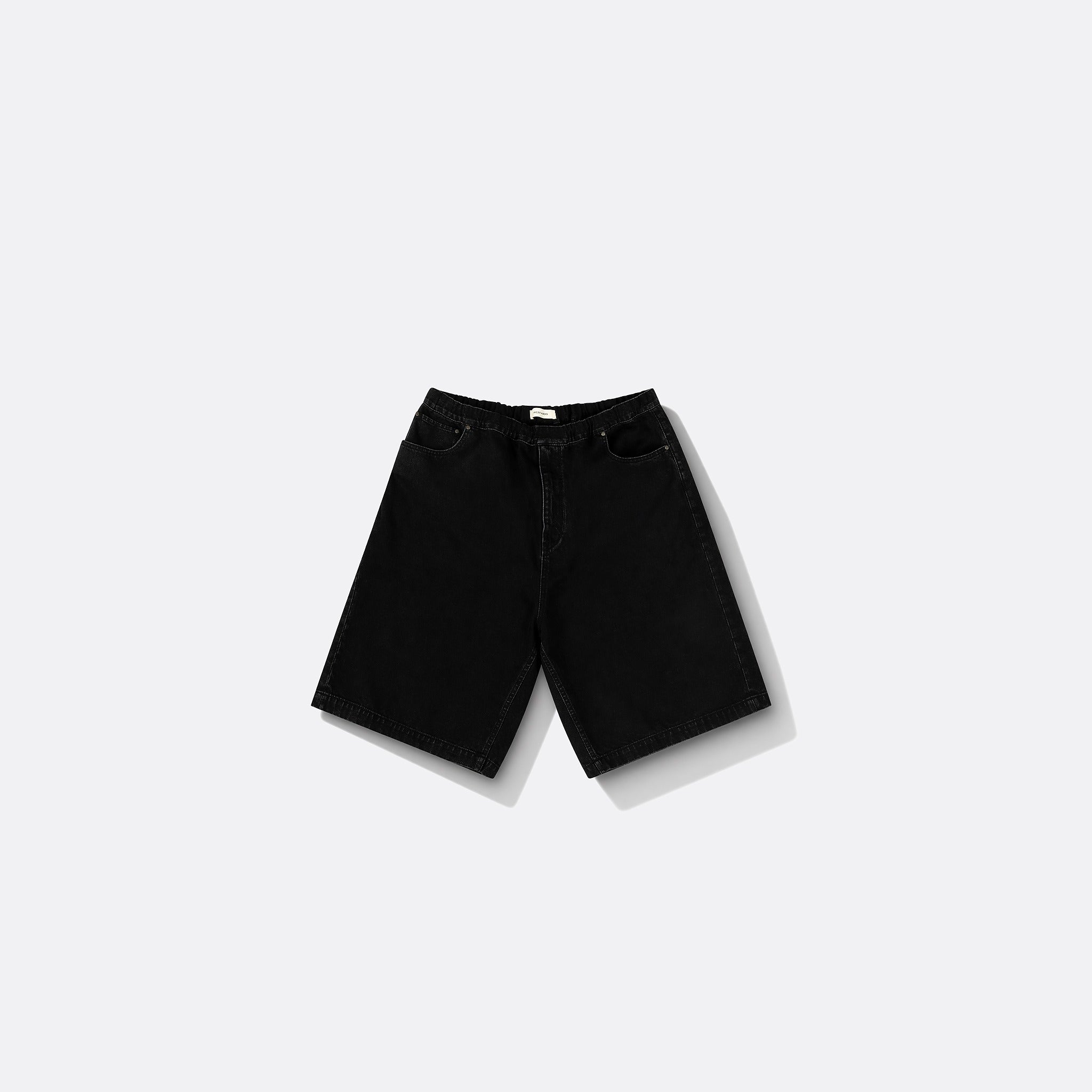 Entire Studios Spar Denim Shorts in Magnetite Black