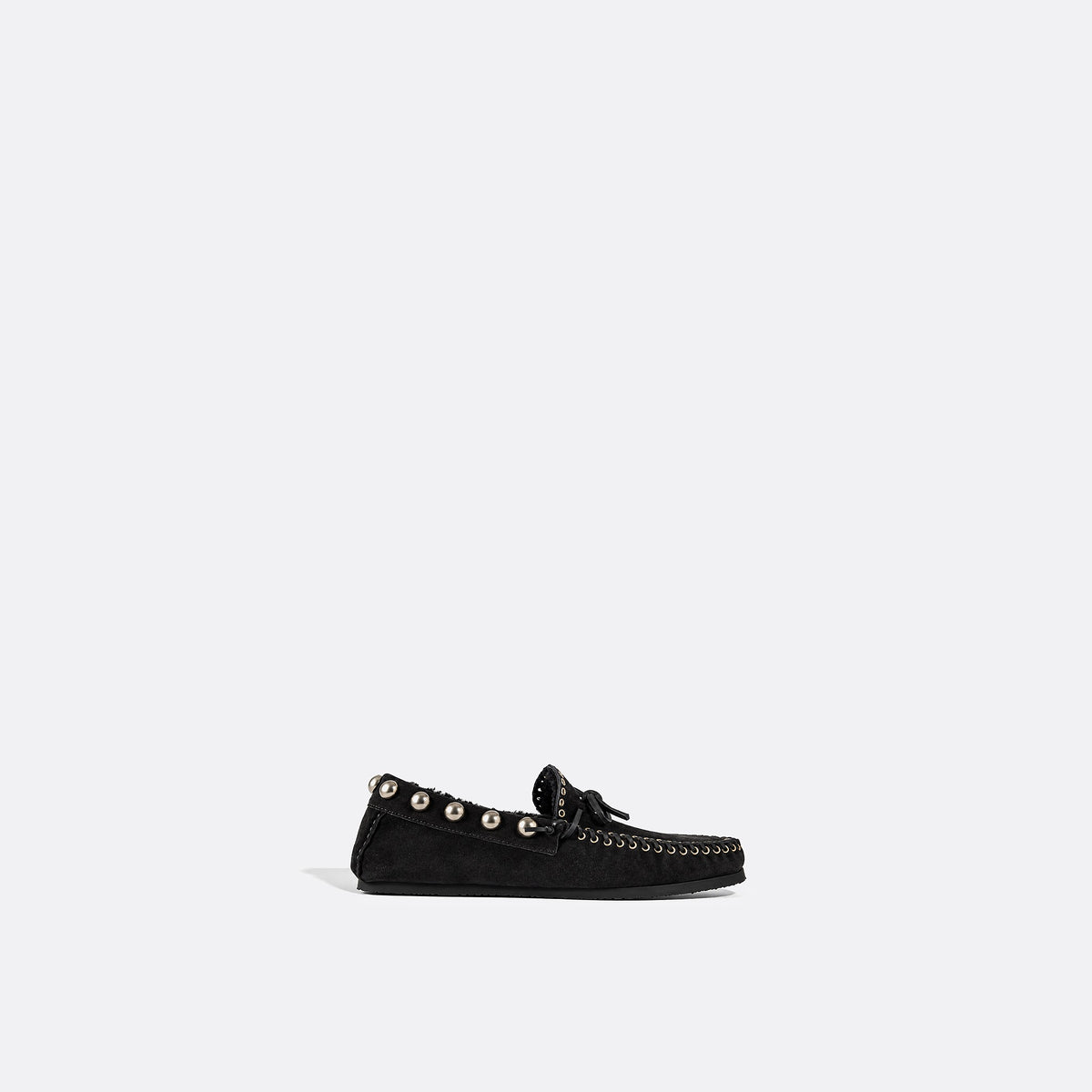 Fitza Studded Shearling-Trimmed Suede Loafers from Isabel Marant