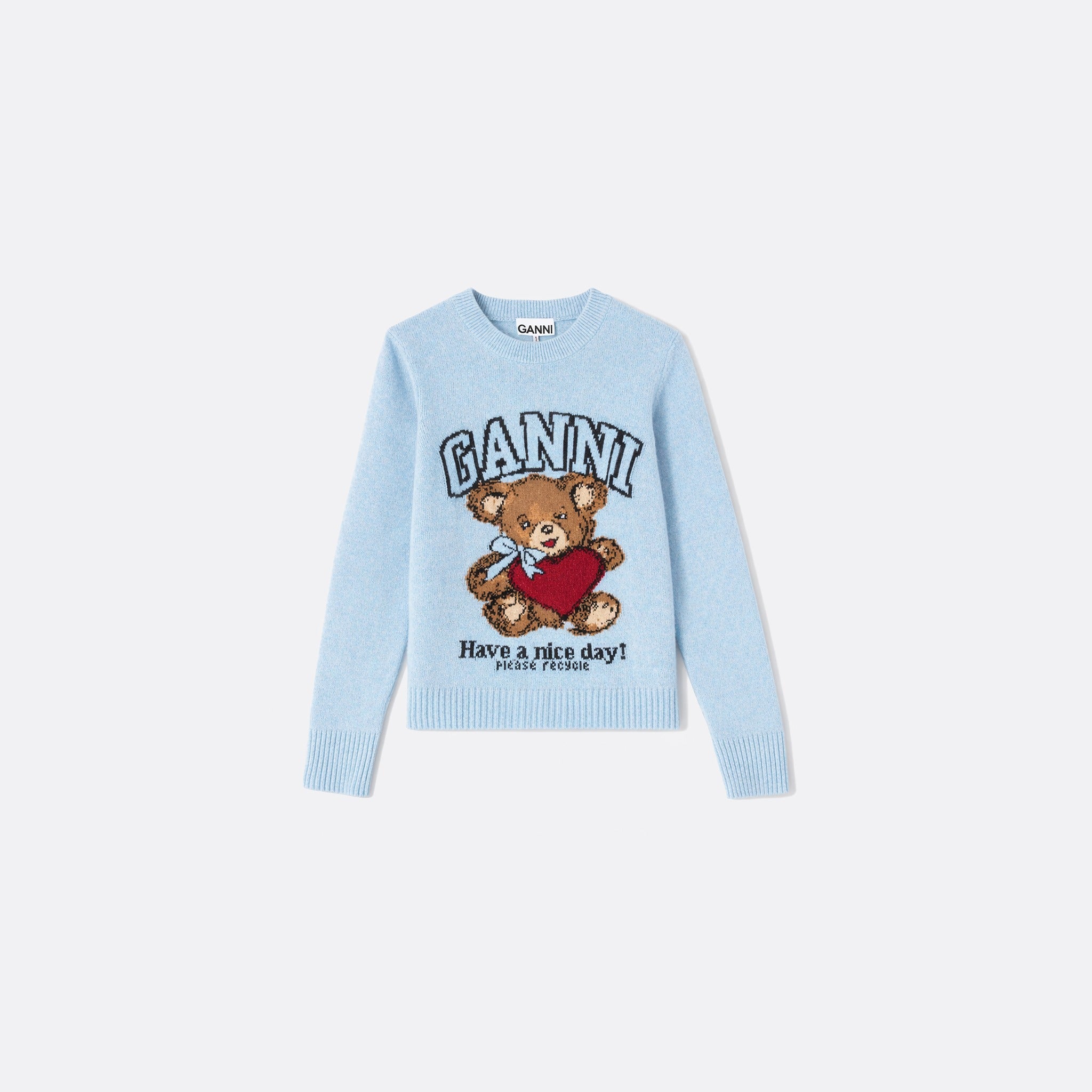 The Graphic Wool Sweater from Ganni in Blue