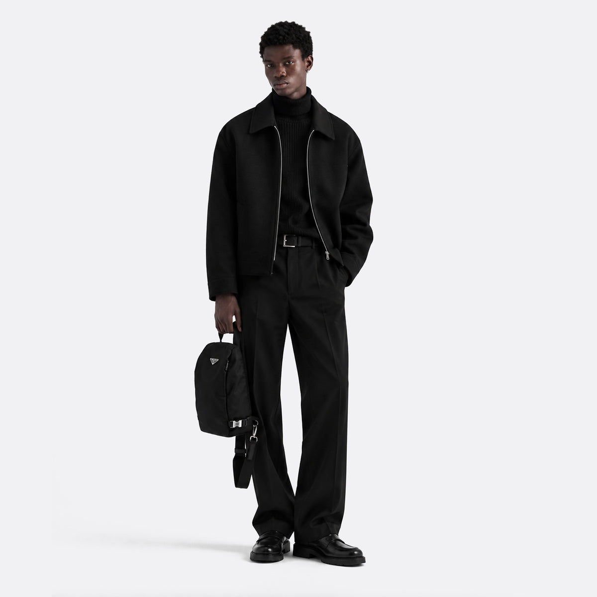 Re-Nylon and Saffiano Leather Backpack from Prad