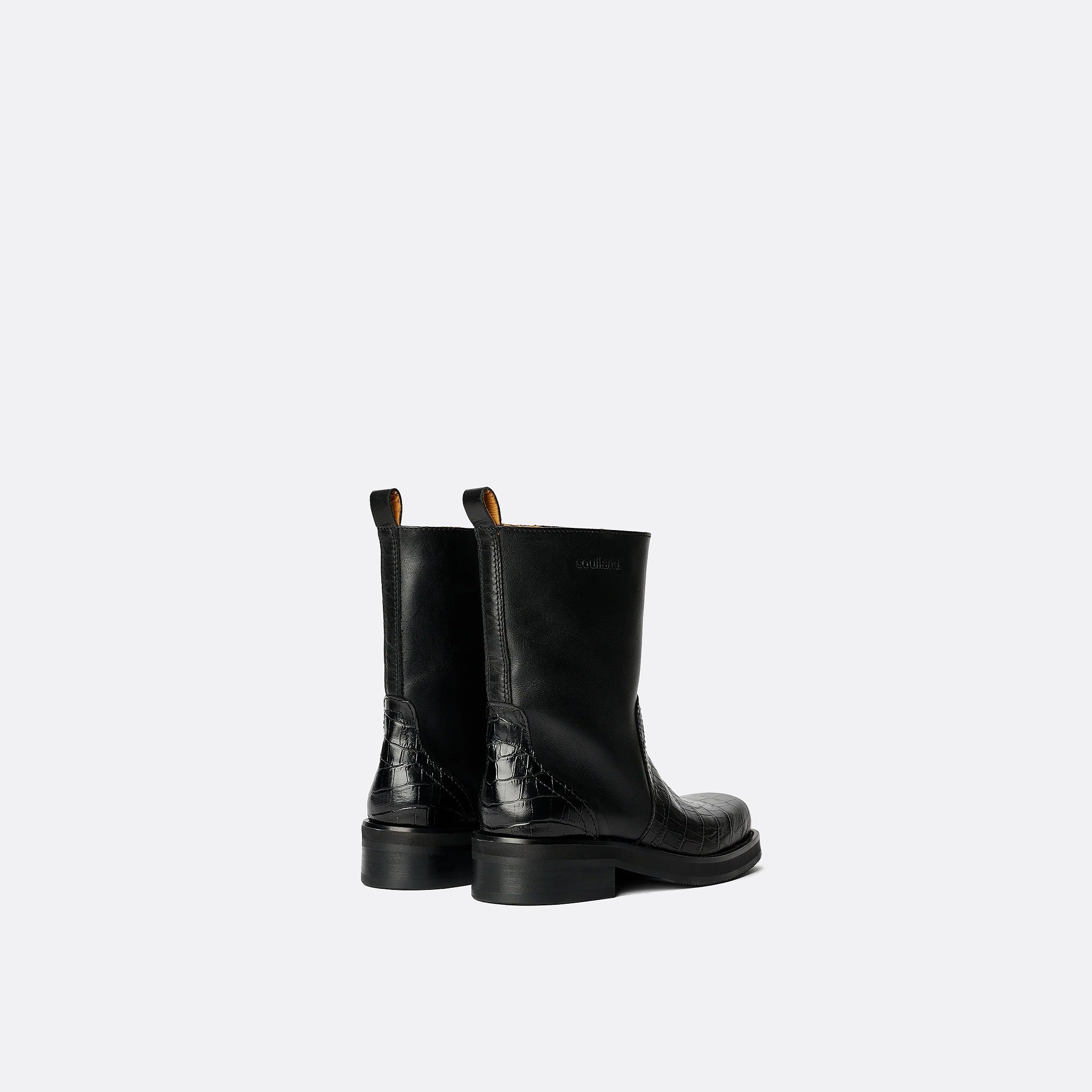 The Delaware Boots from Soulland in Croc Black