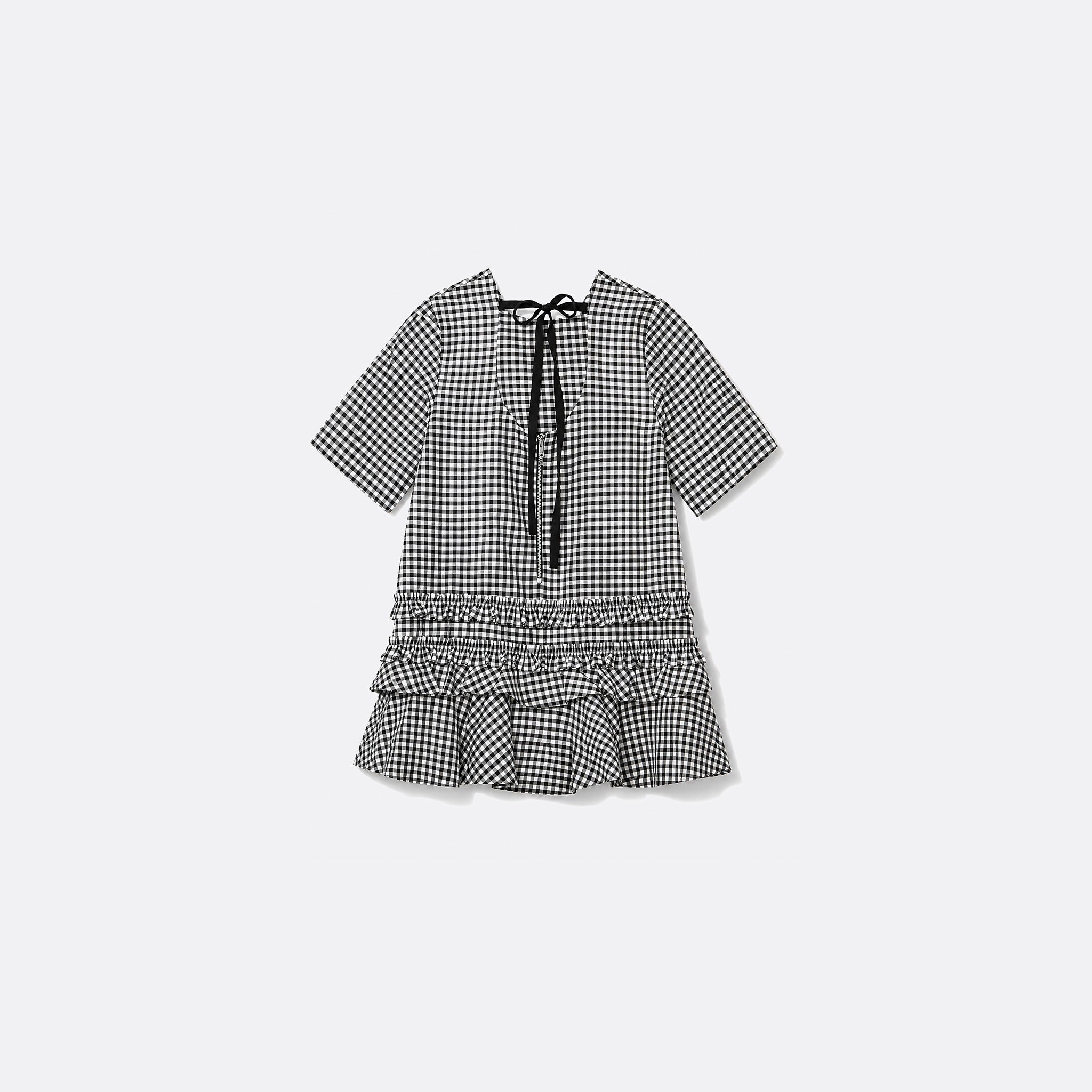 Crinkled Check Mini Dress from GANNI