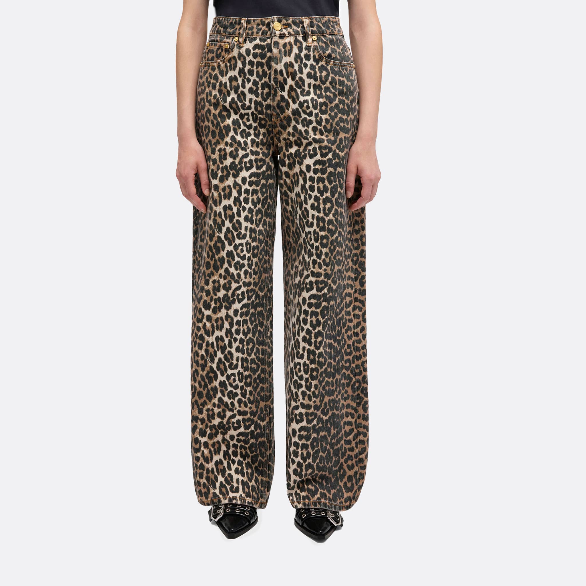 Lari Jeans from GANNI in Leopard