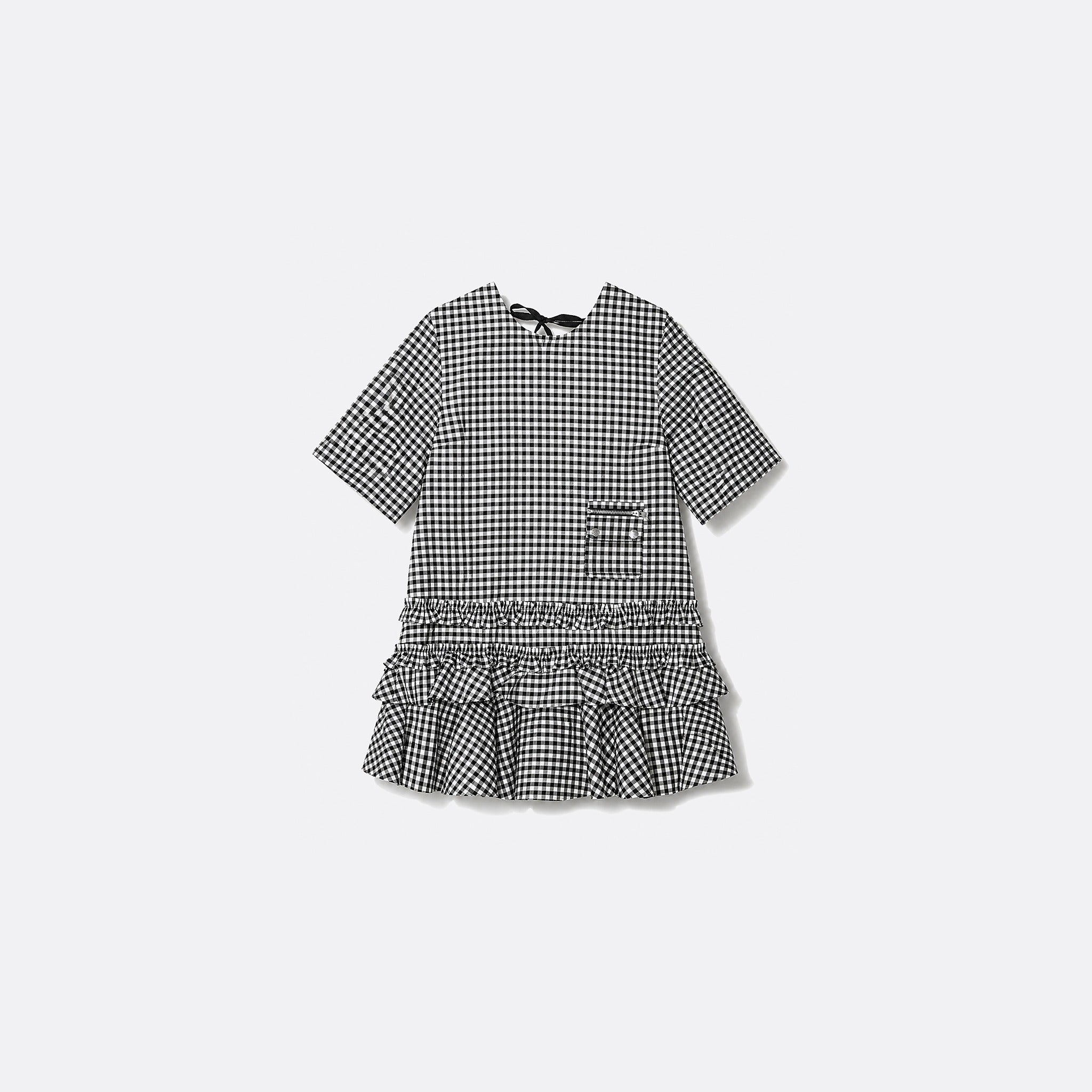 Crinkled Check Mini Dress from GANNI