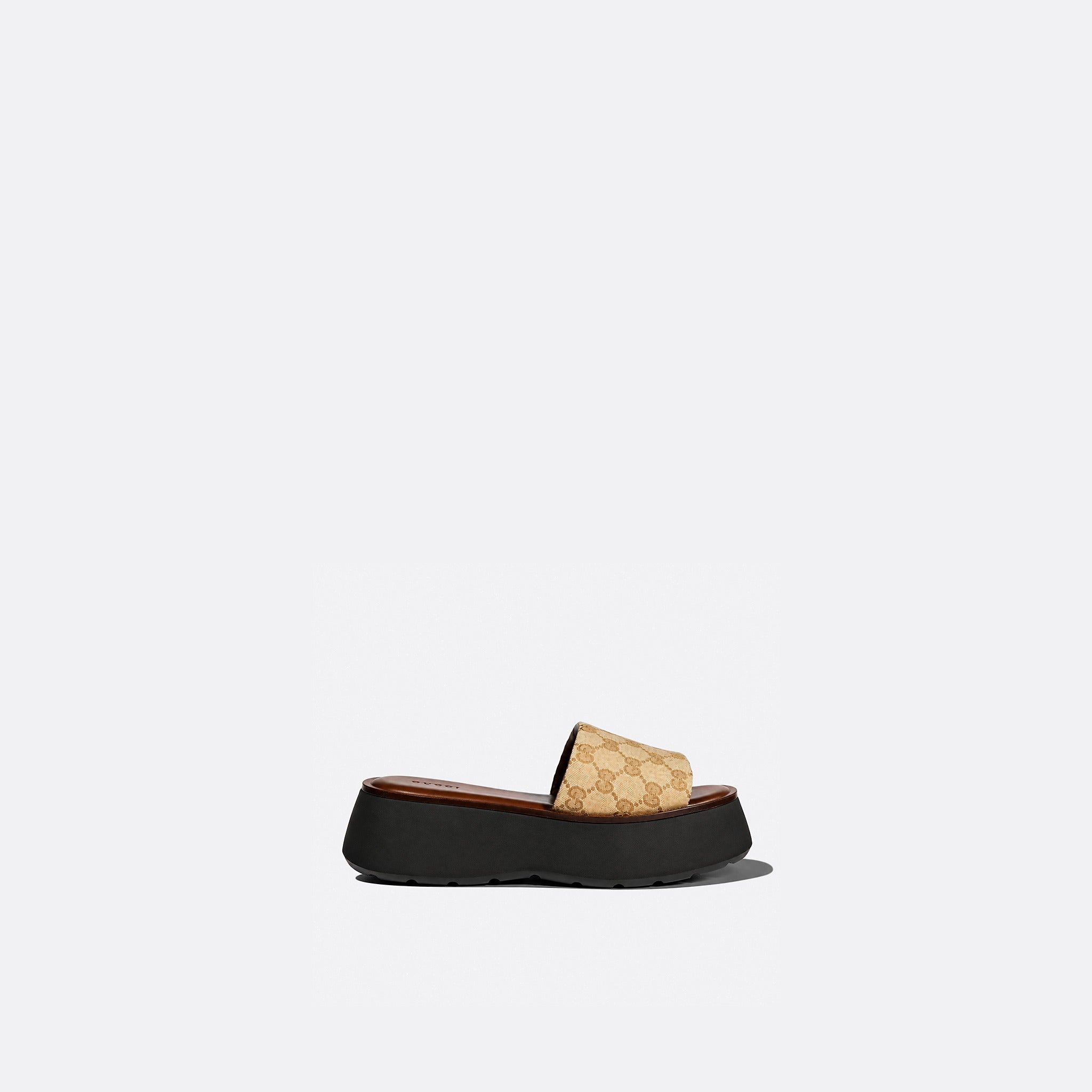 GG Canvas Flatform Slide Sandals from Gucci