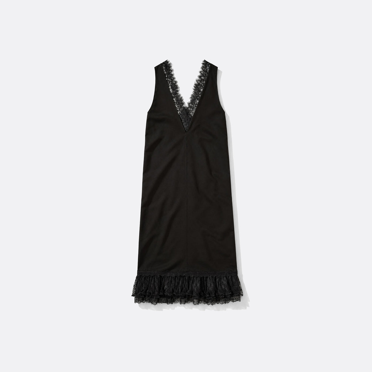Lace-Trimmed Satin Long Dress from GANNI