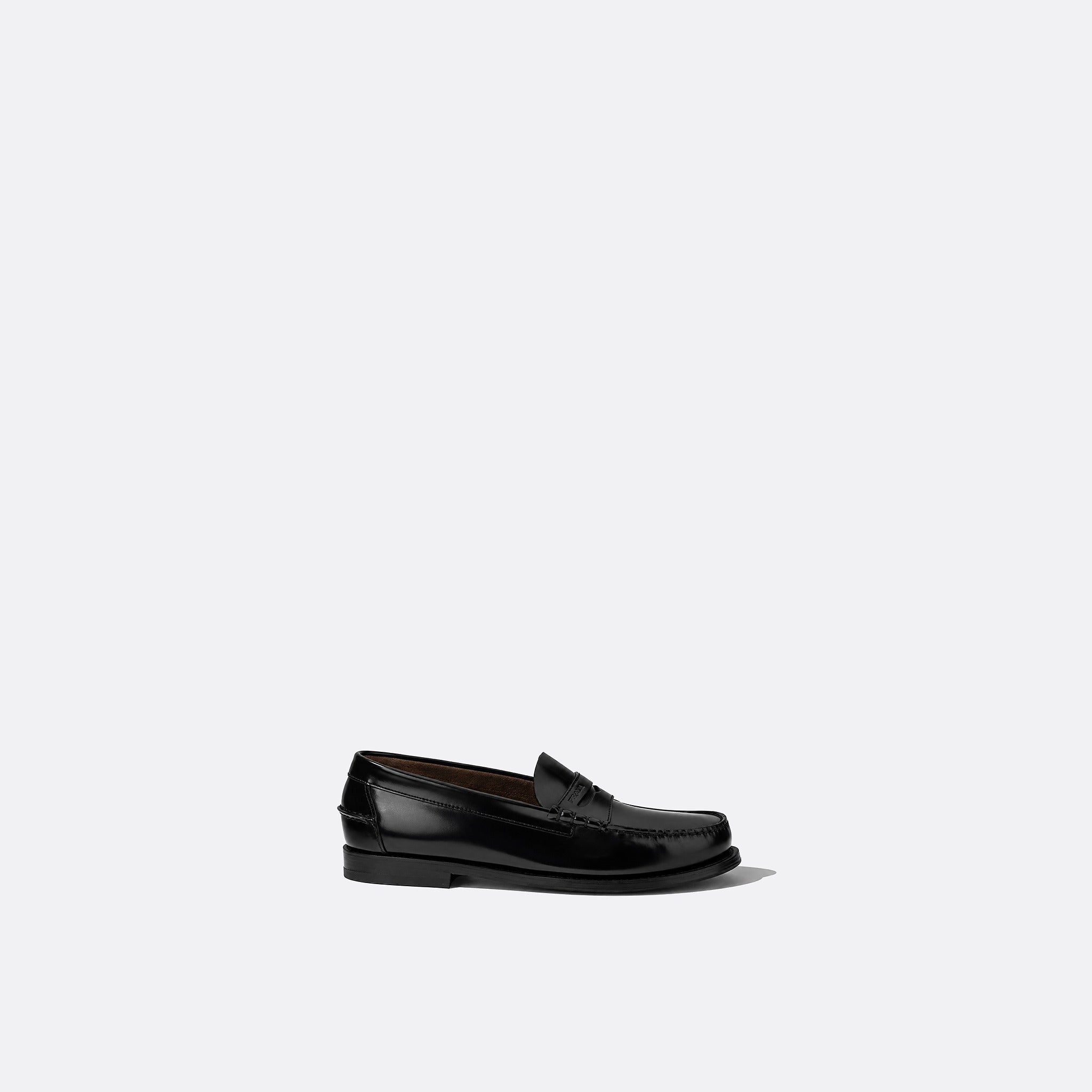 Brushed Leather Loafers from Prada