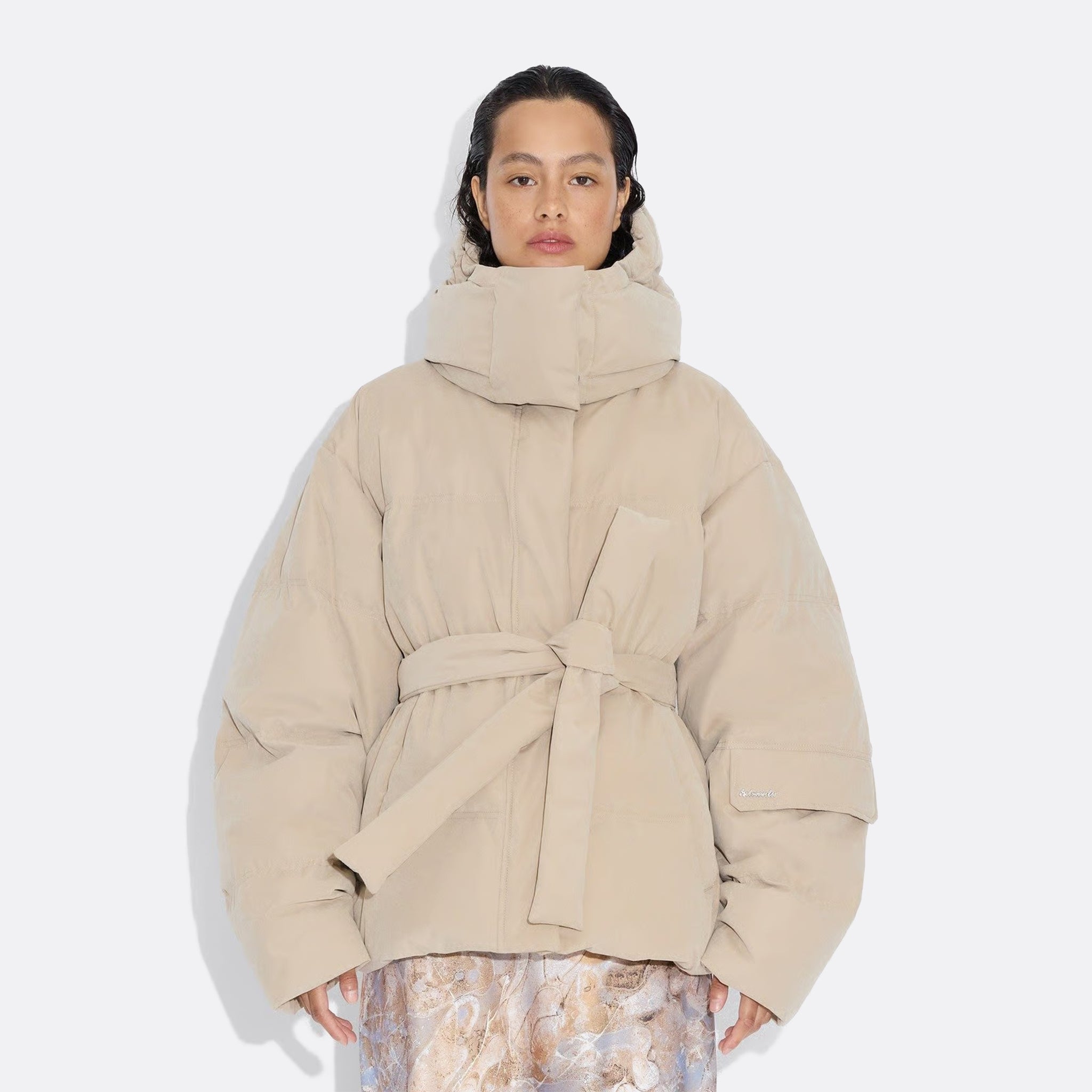 Holzweiler Steilia Brushed Down Jacket in Beige