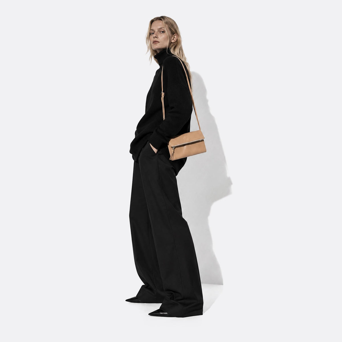 Logo-Embossed Leather Crossbody Bag from Miu Miu