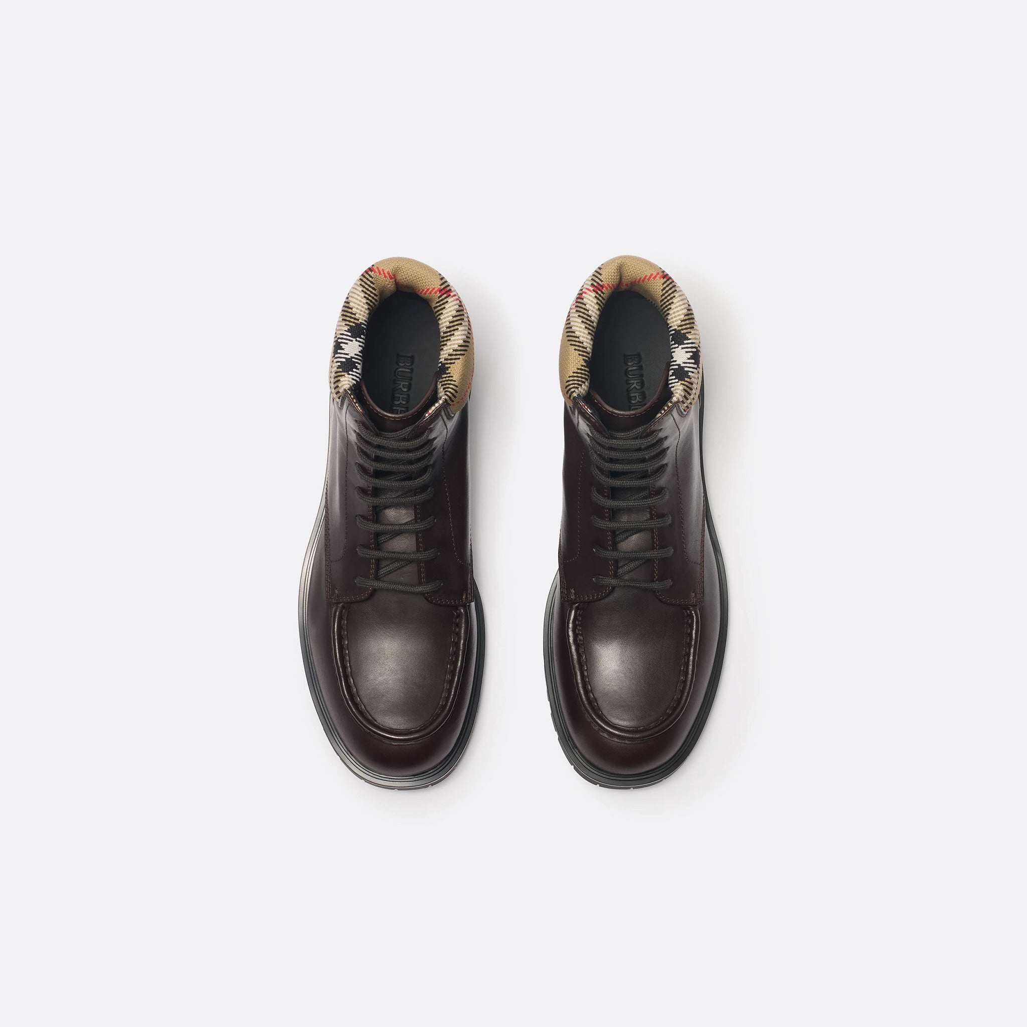 The Leather Rogue Combat Boots from Burberry in Brown