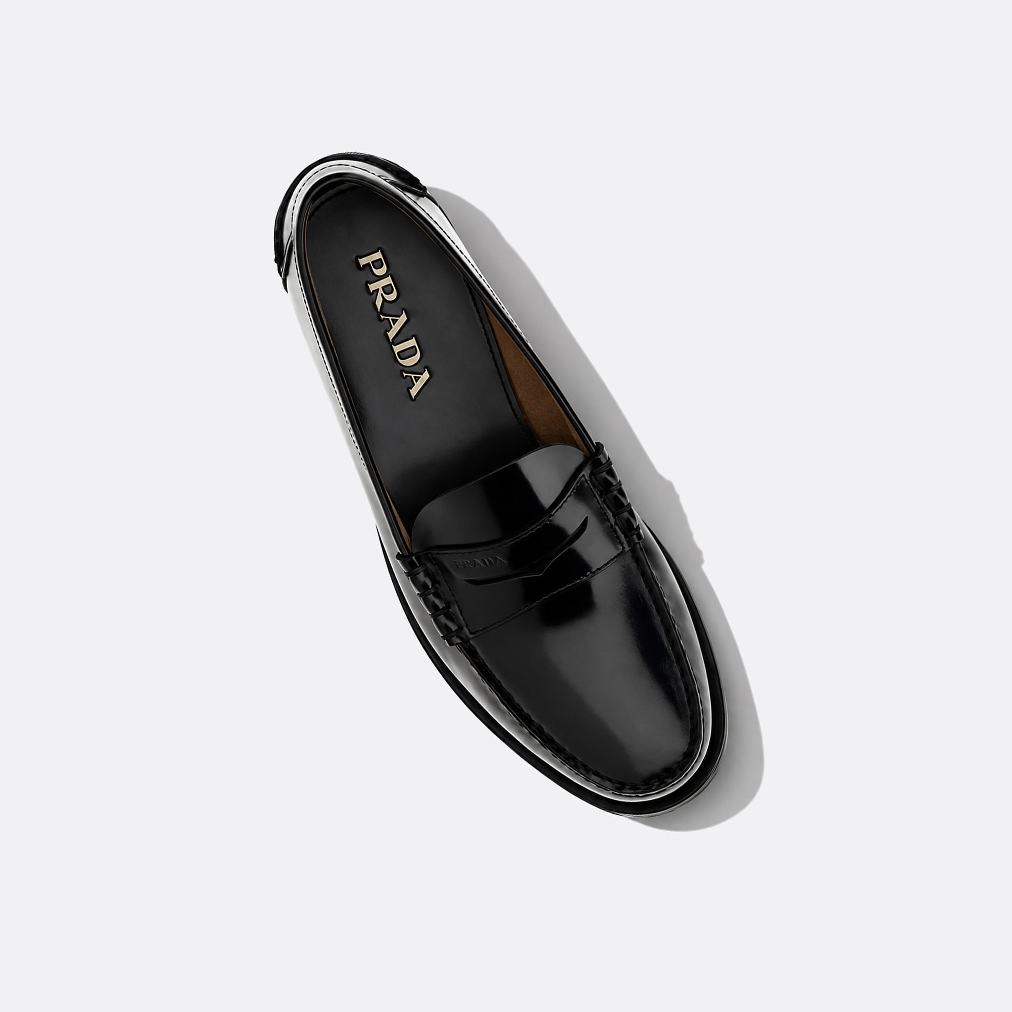 Brushed Leather Loafers from Prada