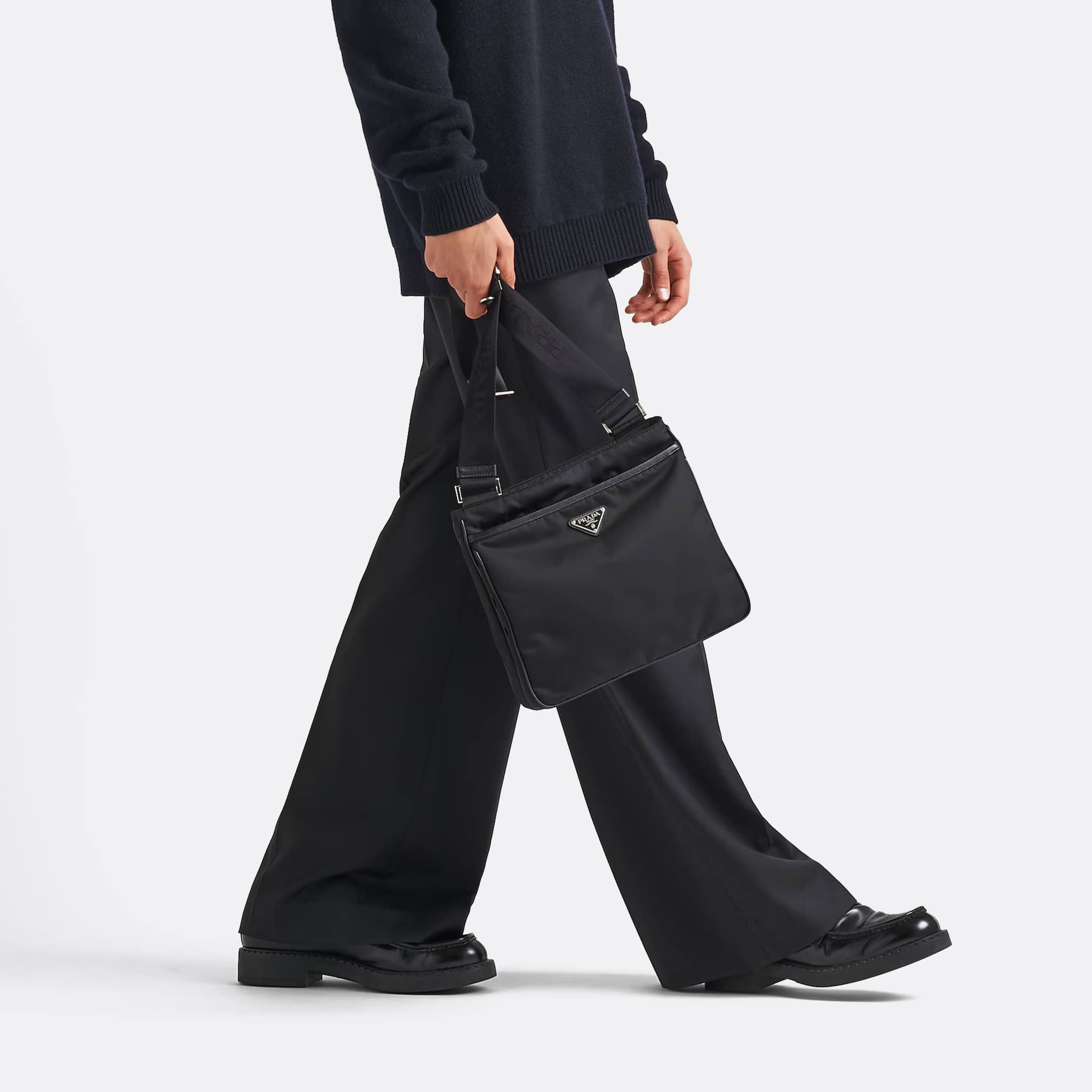 The Re-Nylon and Saffiano Shoulder Bag from Prada in Black