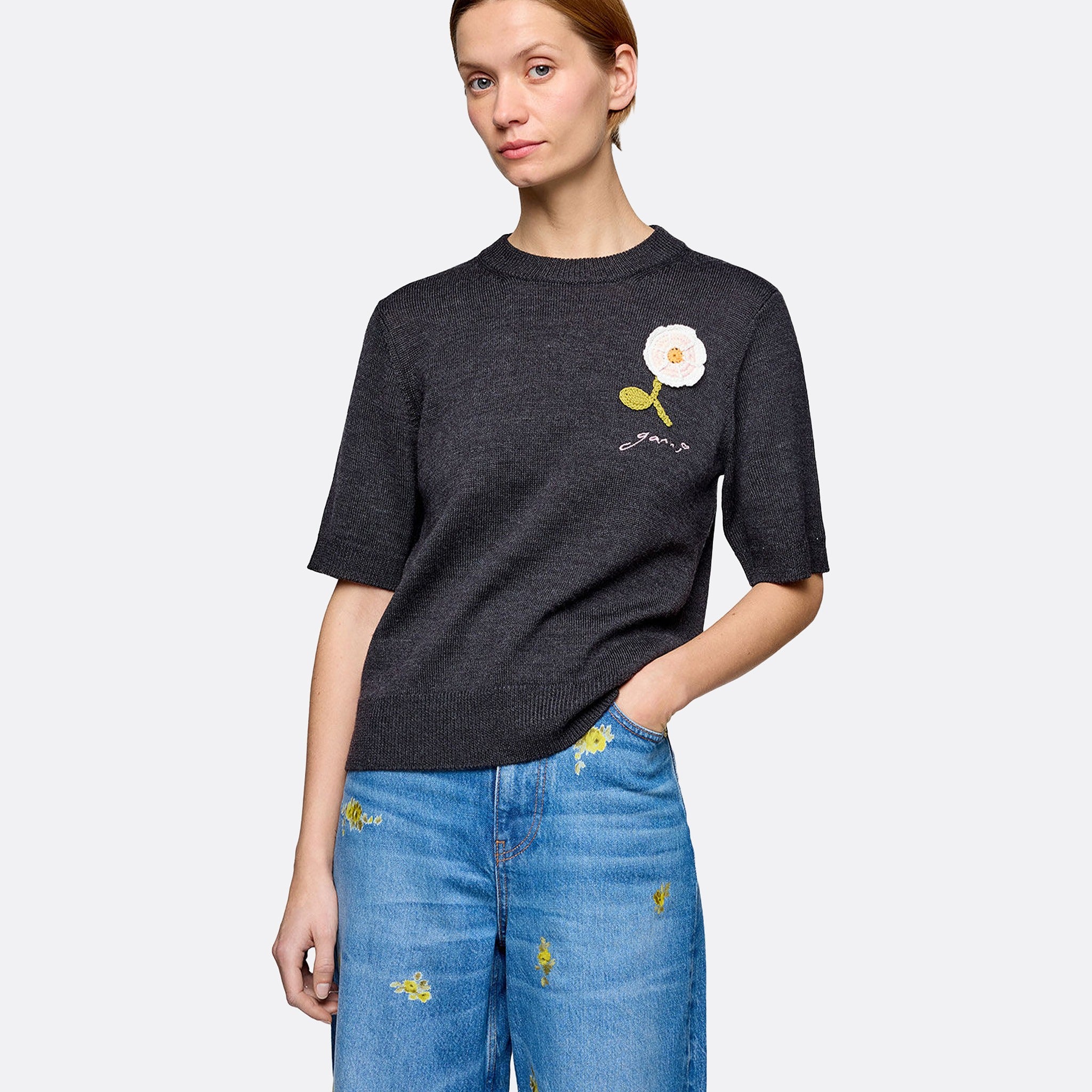  Flower Merino Tee from Ganni 