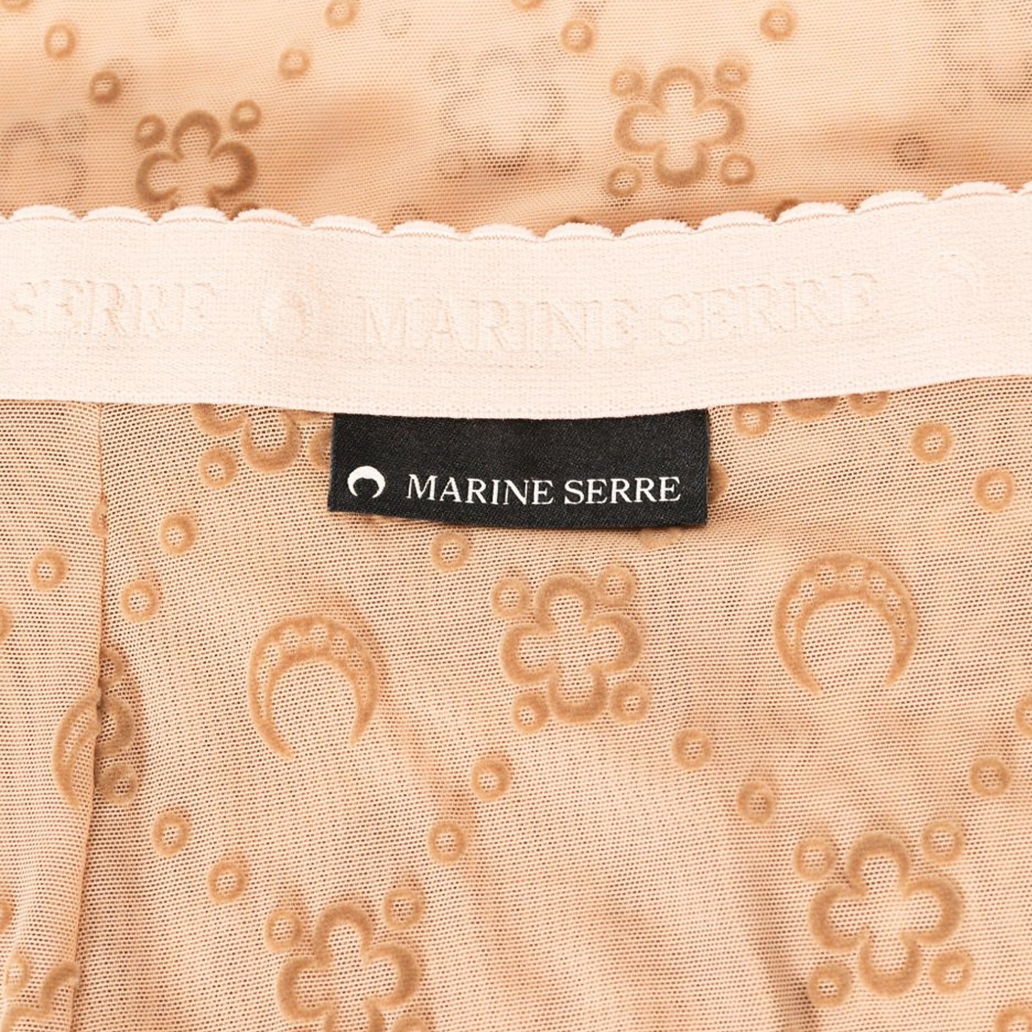 Recycled Monogram Mesh Flock Tights by Marine Serre