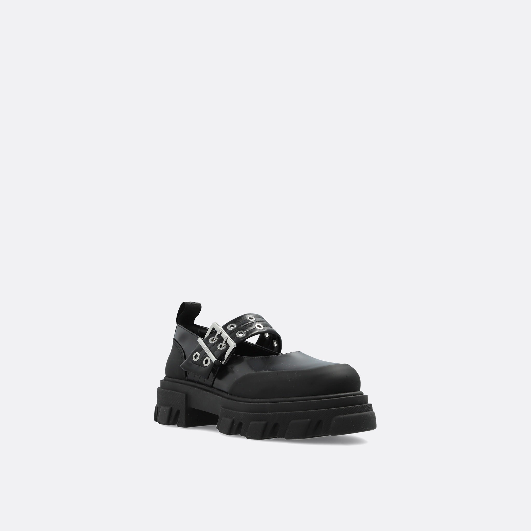 The Cleated Ballerina Platform Pumps from Ganni in Black