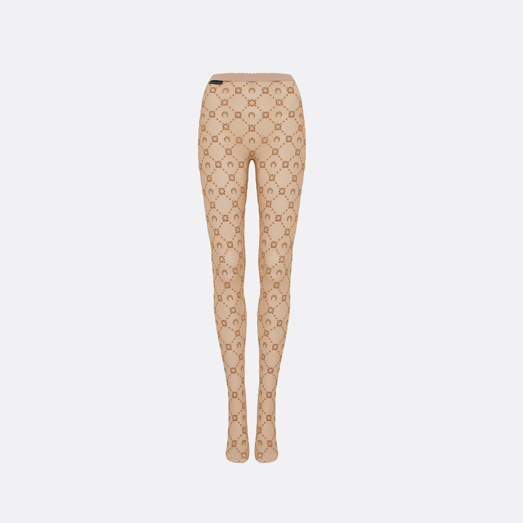 Recycled Monogram Mesh Flock Tights by Marine Serre
