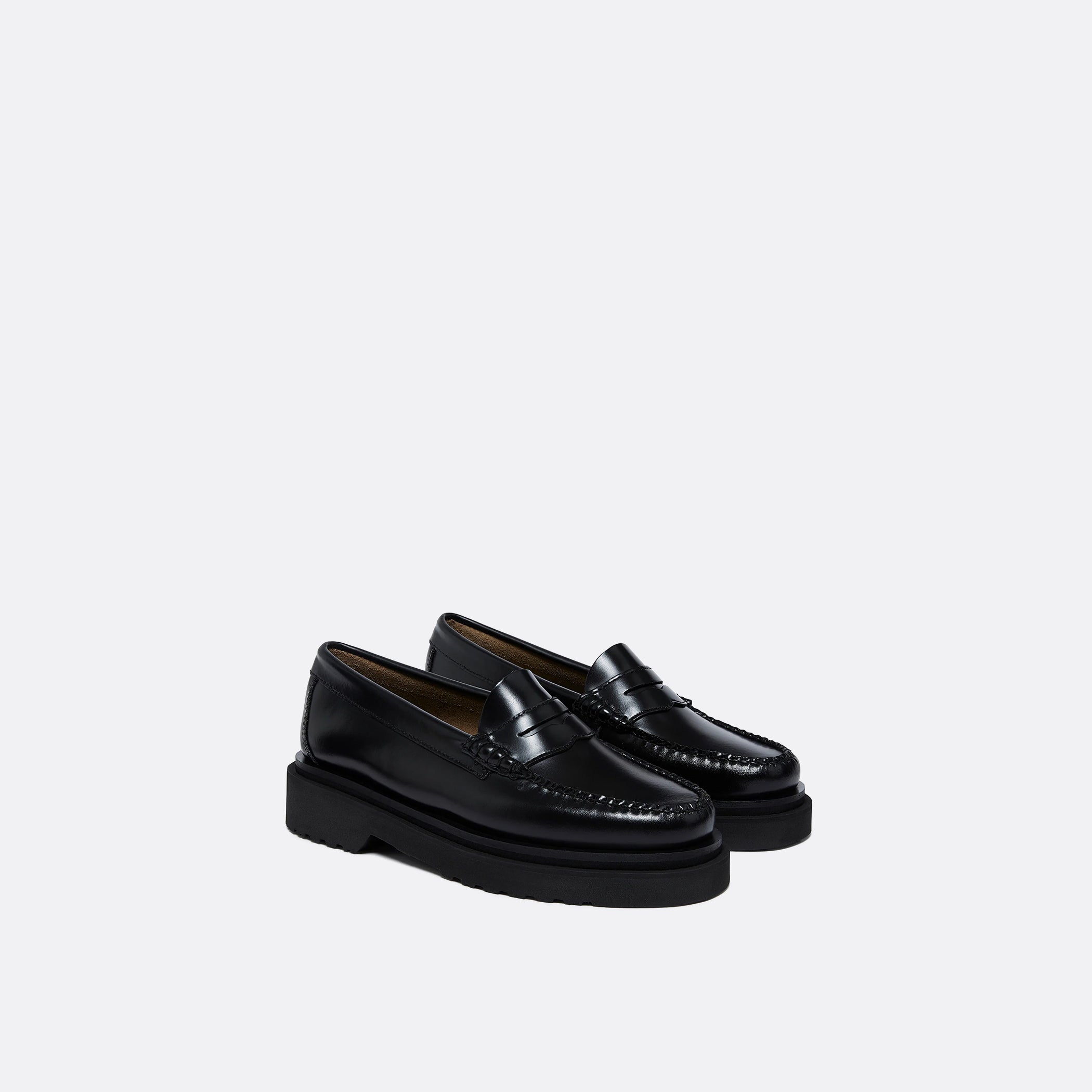 G.H Bass Weejuns Step Penny Loafers in Black Leather