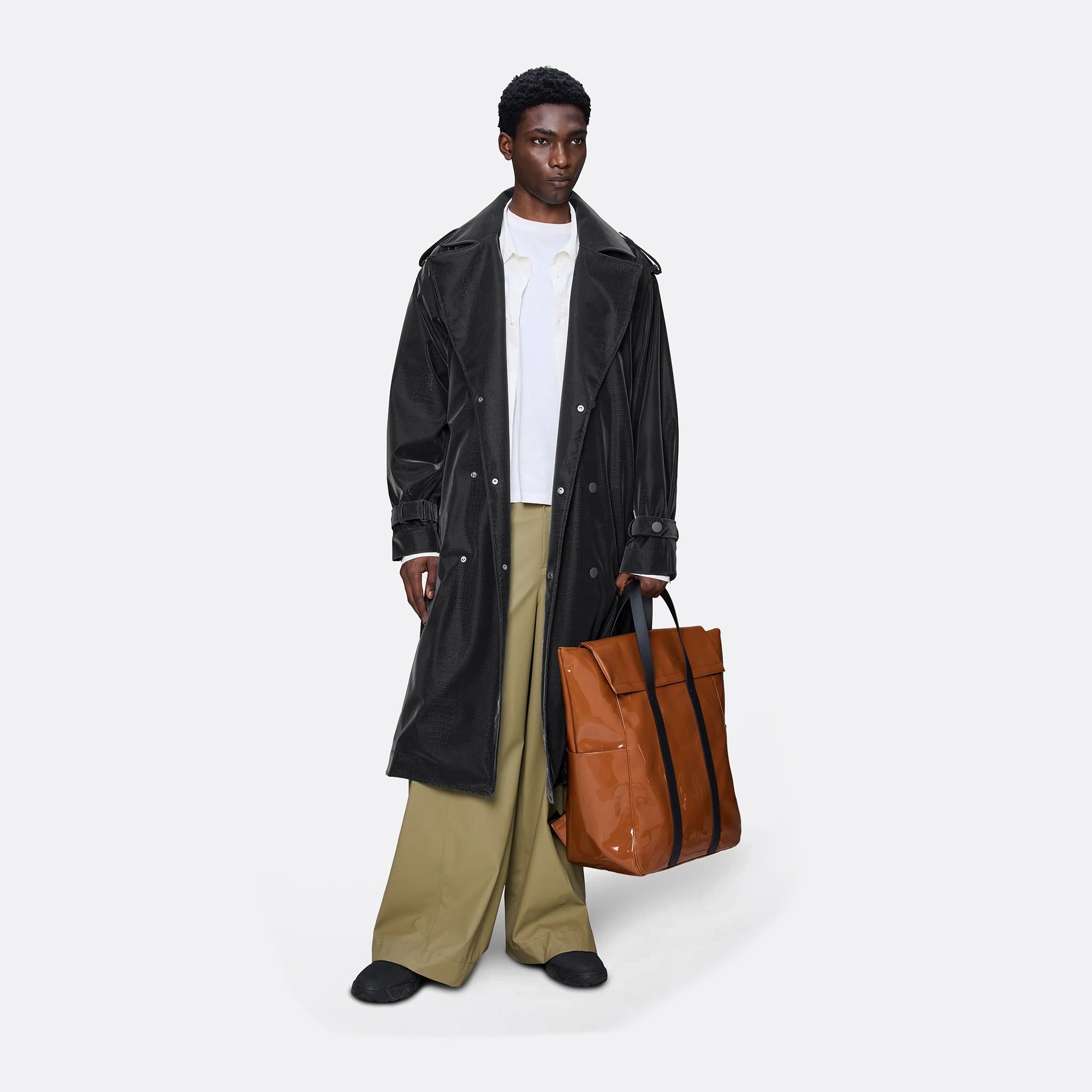 The W3 Trench Coat from Rains in Black