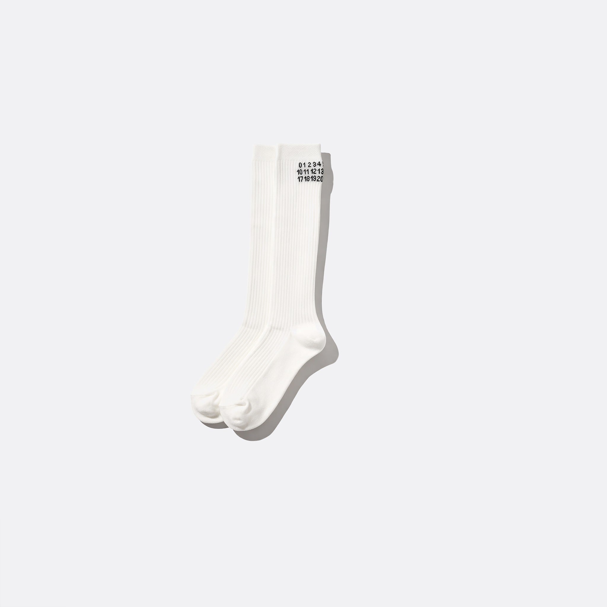 Numeric Ribbed Bootleg Socks from MM6 Maison Margiela