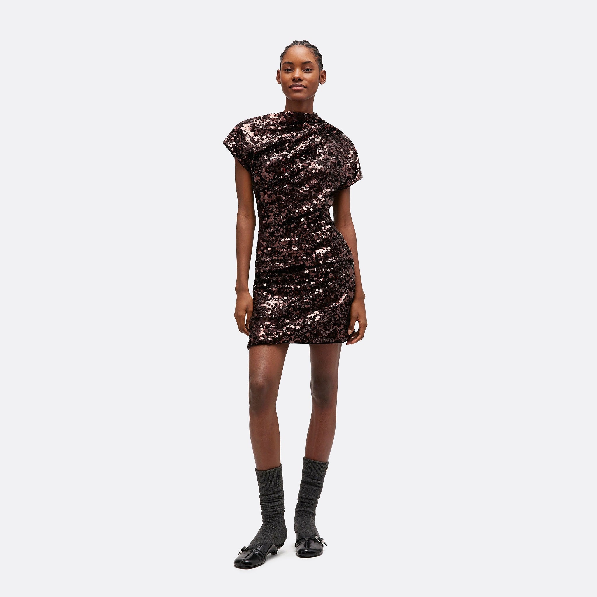 The Brown Sequins Mini Dress from Ganni