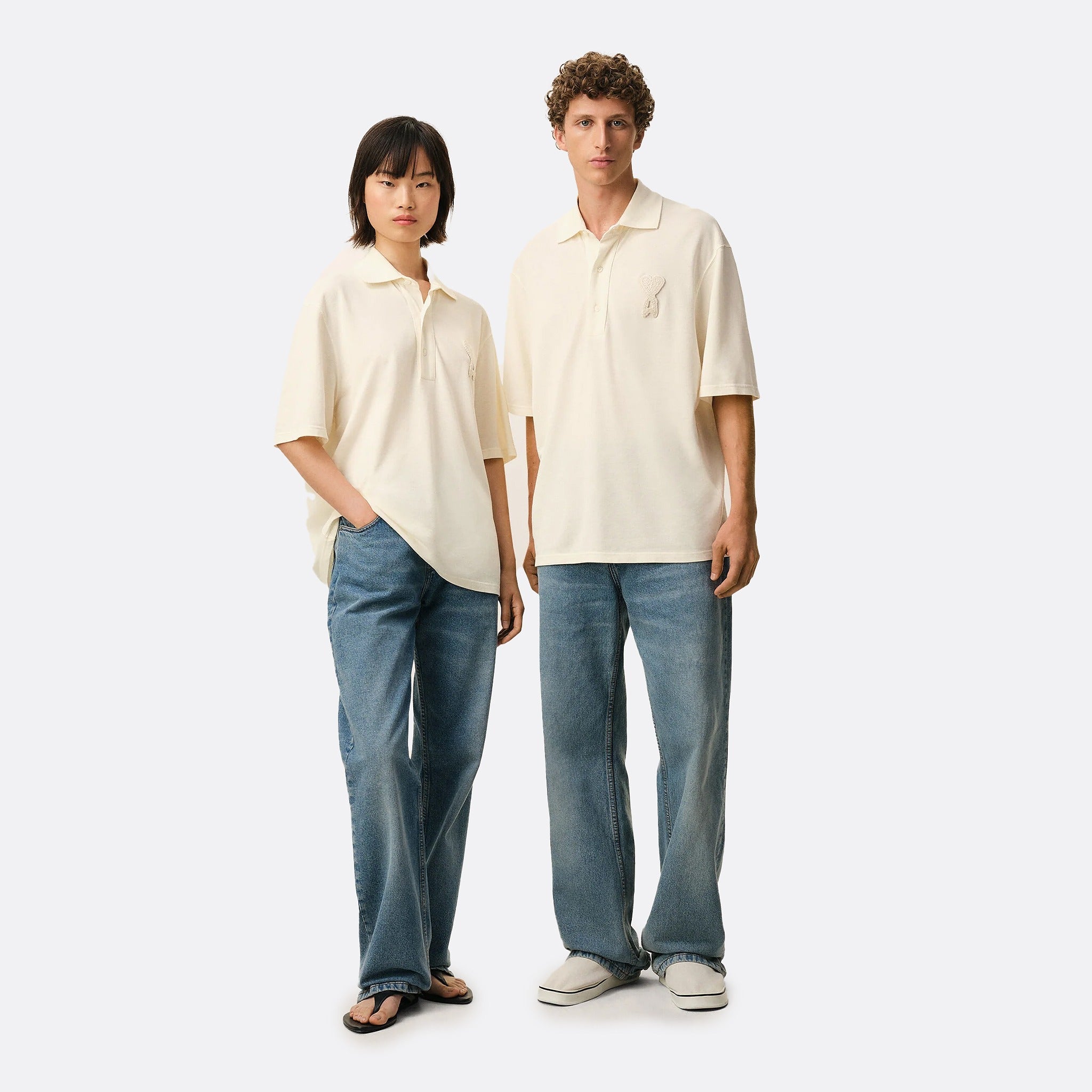 The Ami De Coeur Knitted Patch Polo from Ami Paris