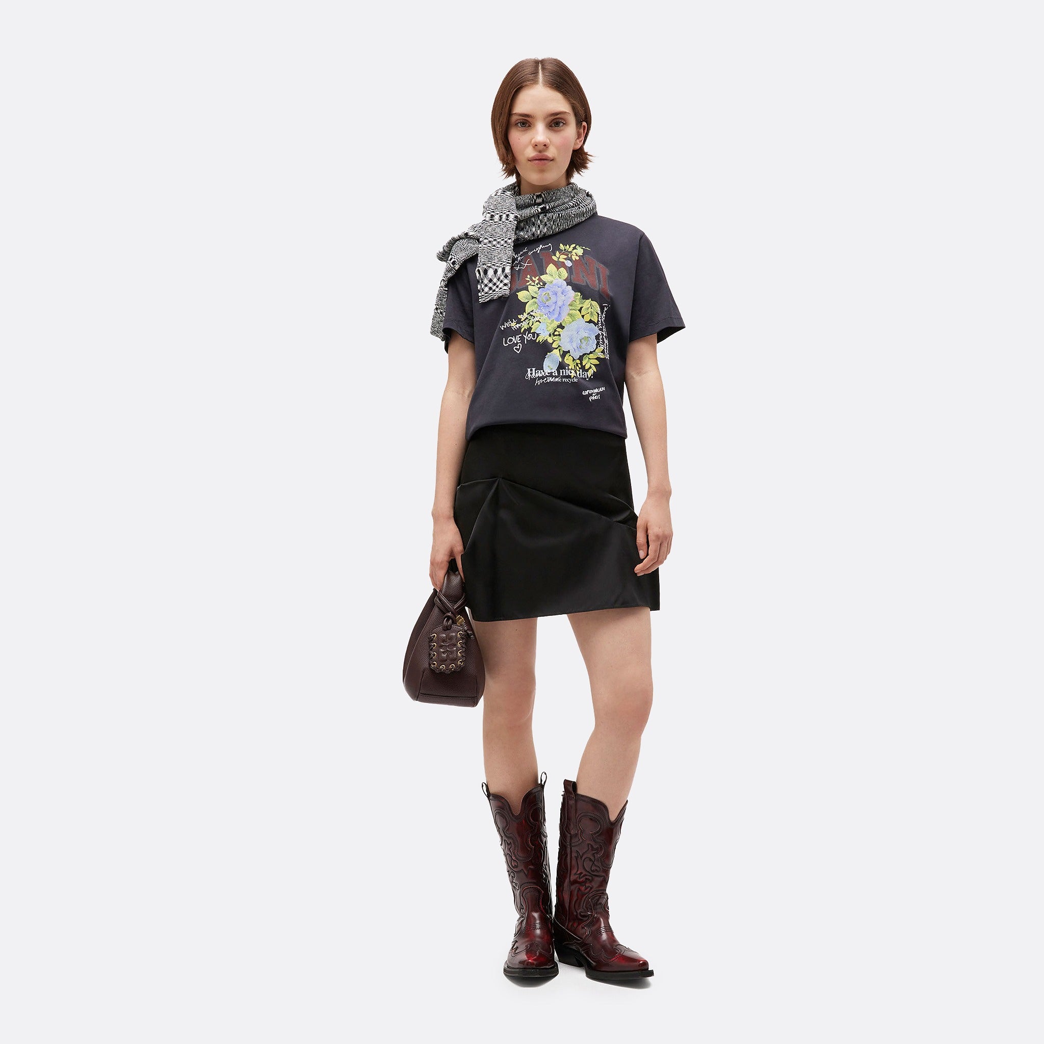 Rose T-Shirt by Ganni in Black