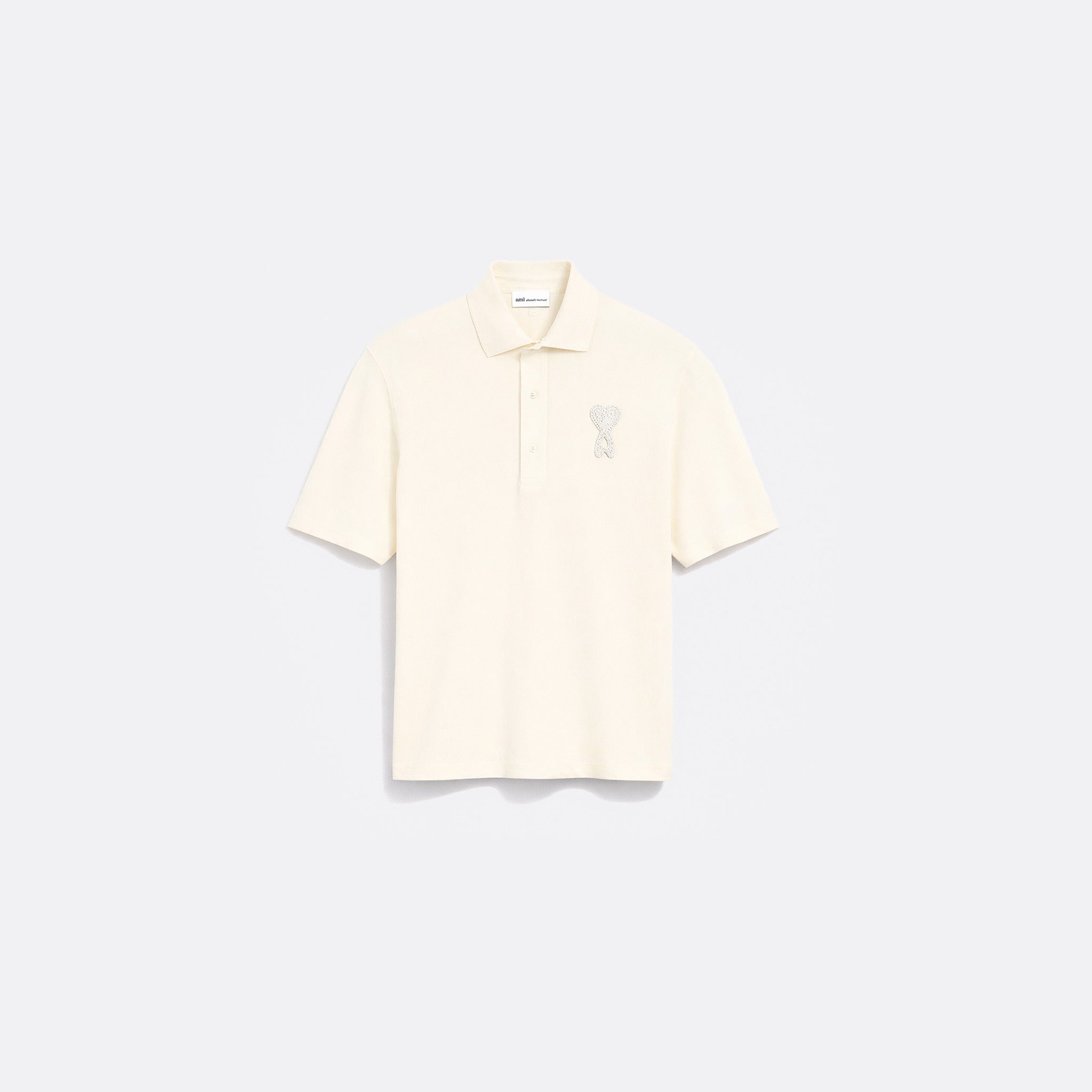 The Ami De Coeur Knitted Patch Polo from Ami Paris