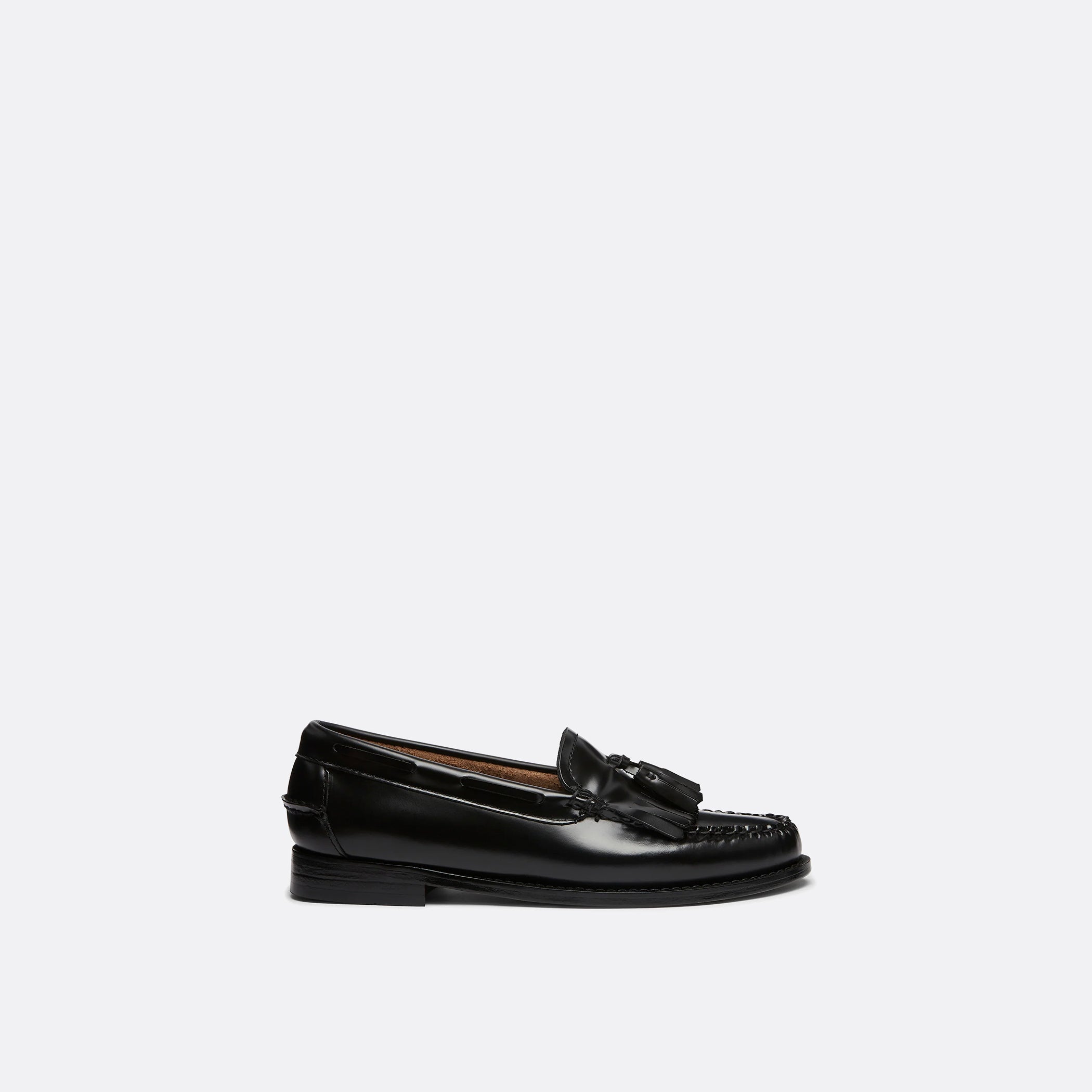 G.H Bass Weejuns Esther Kiltie Tassel Loafers in Black Leather