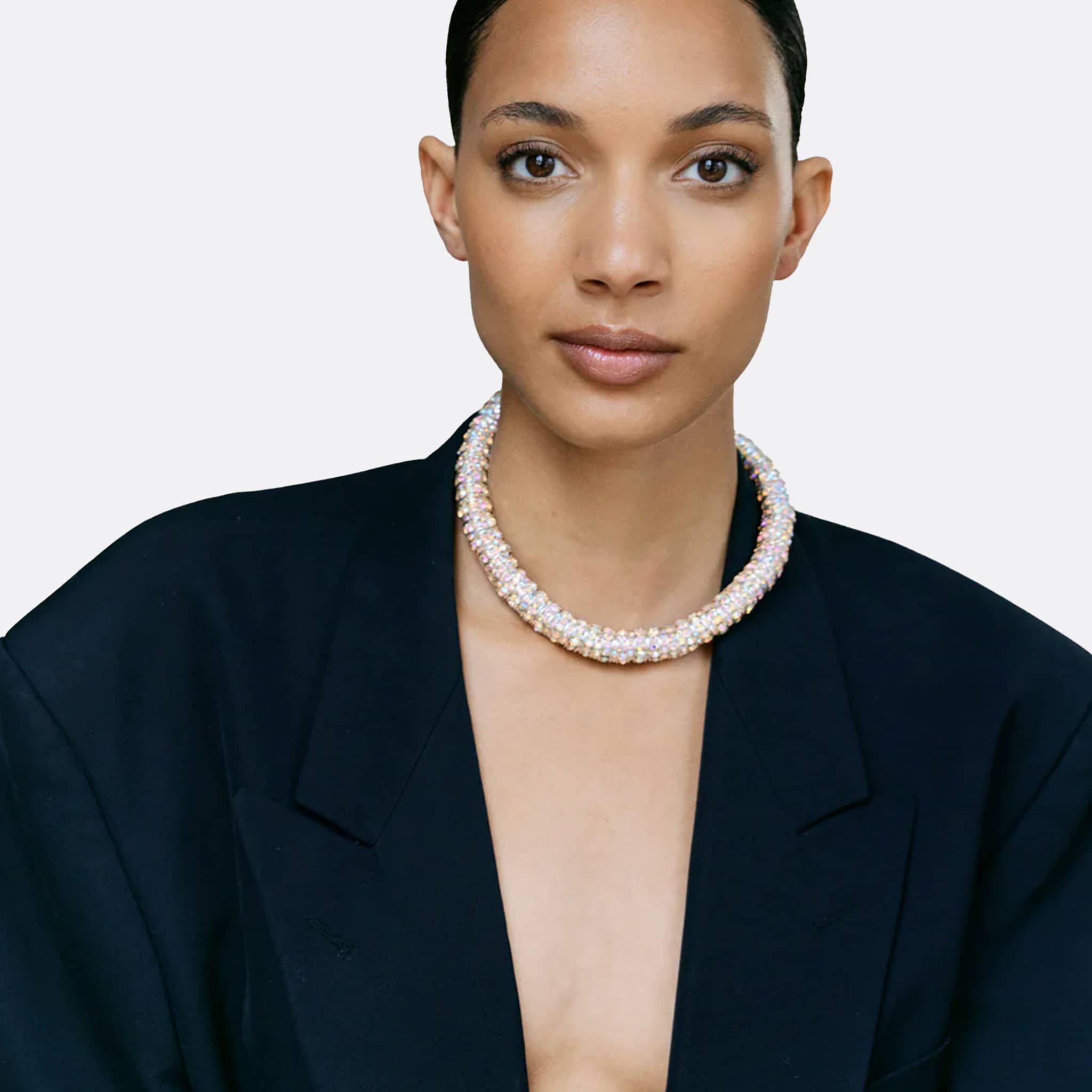 Fat Diamond Necklace by Pearl Octopuss.Y in Silver