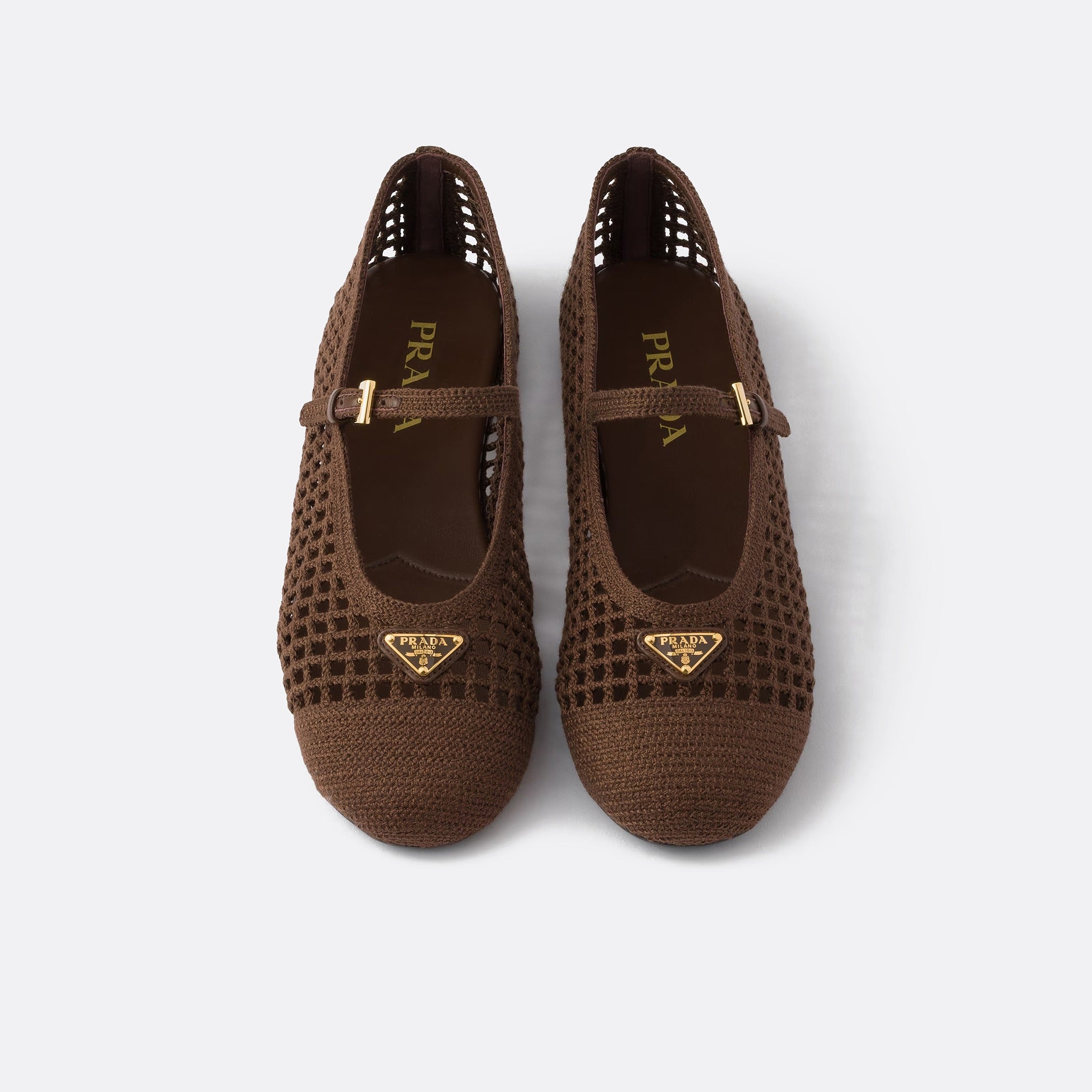 The Crochet Ballerinas from Prada in Brown
