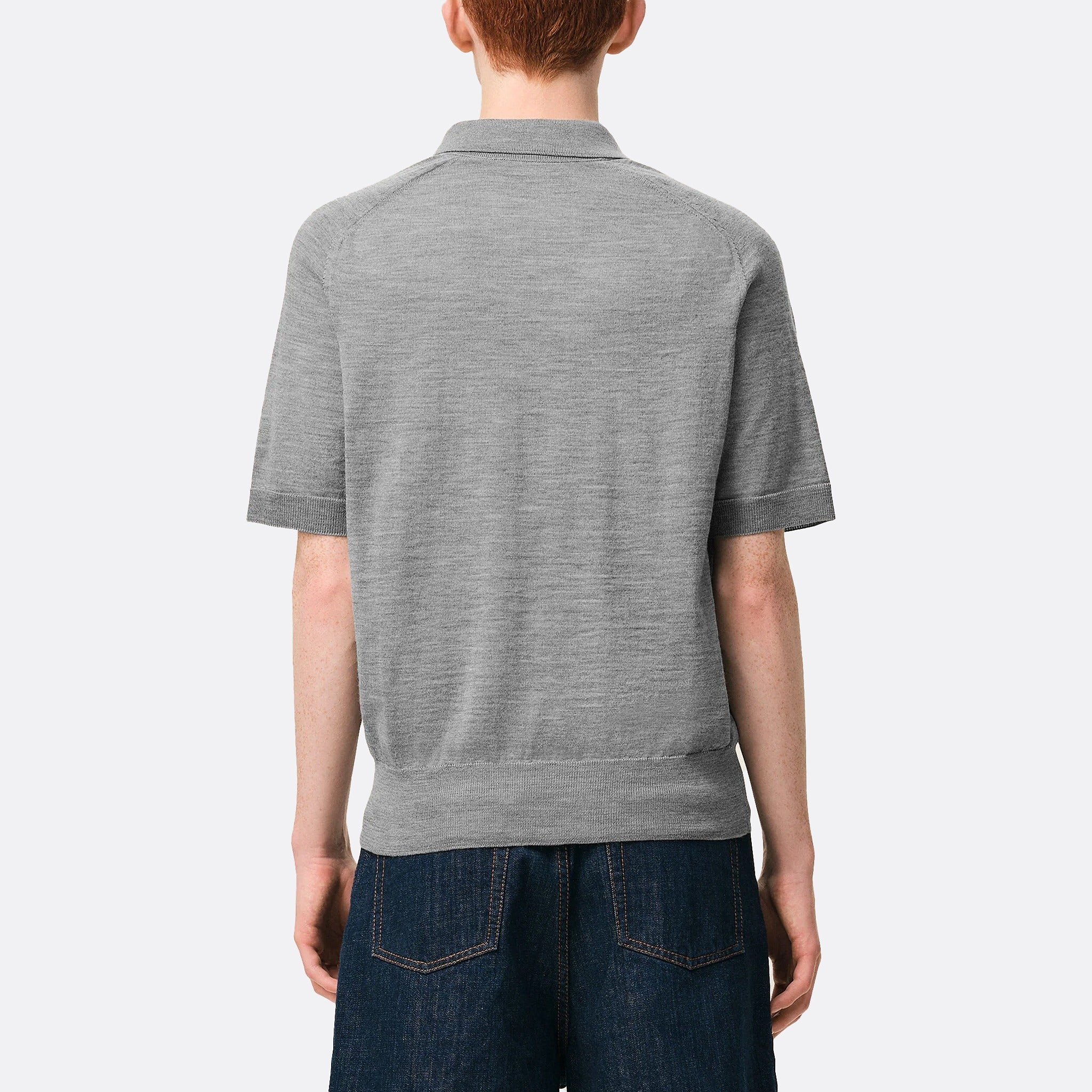 The Ami De Coeur Short Sleeve Polo from Ami Paris in Grey