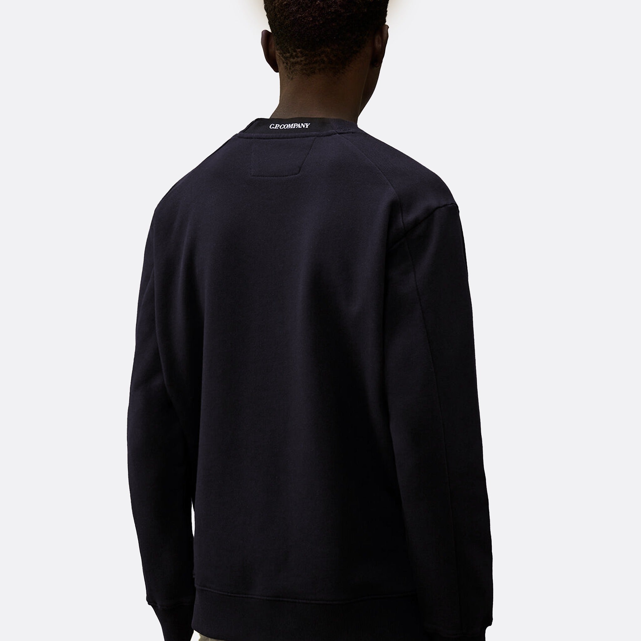Diagonal Raised Fleece Crewneck Lens Sweatshirt from C.P. Company in Navy