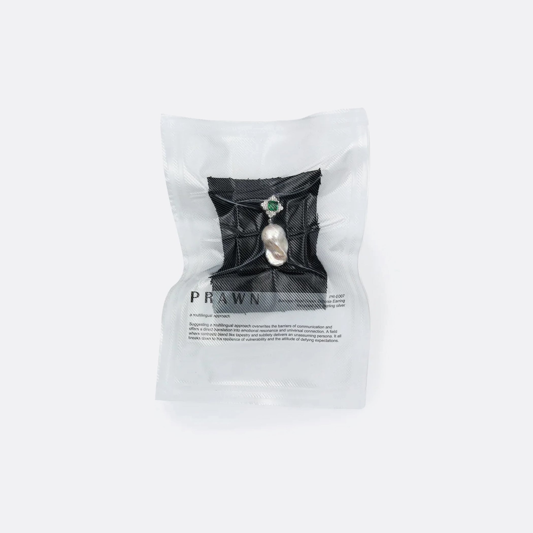 ELLIS ROSCH PRAWN Family Baroque Pearl Green-Zirconia Earring
