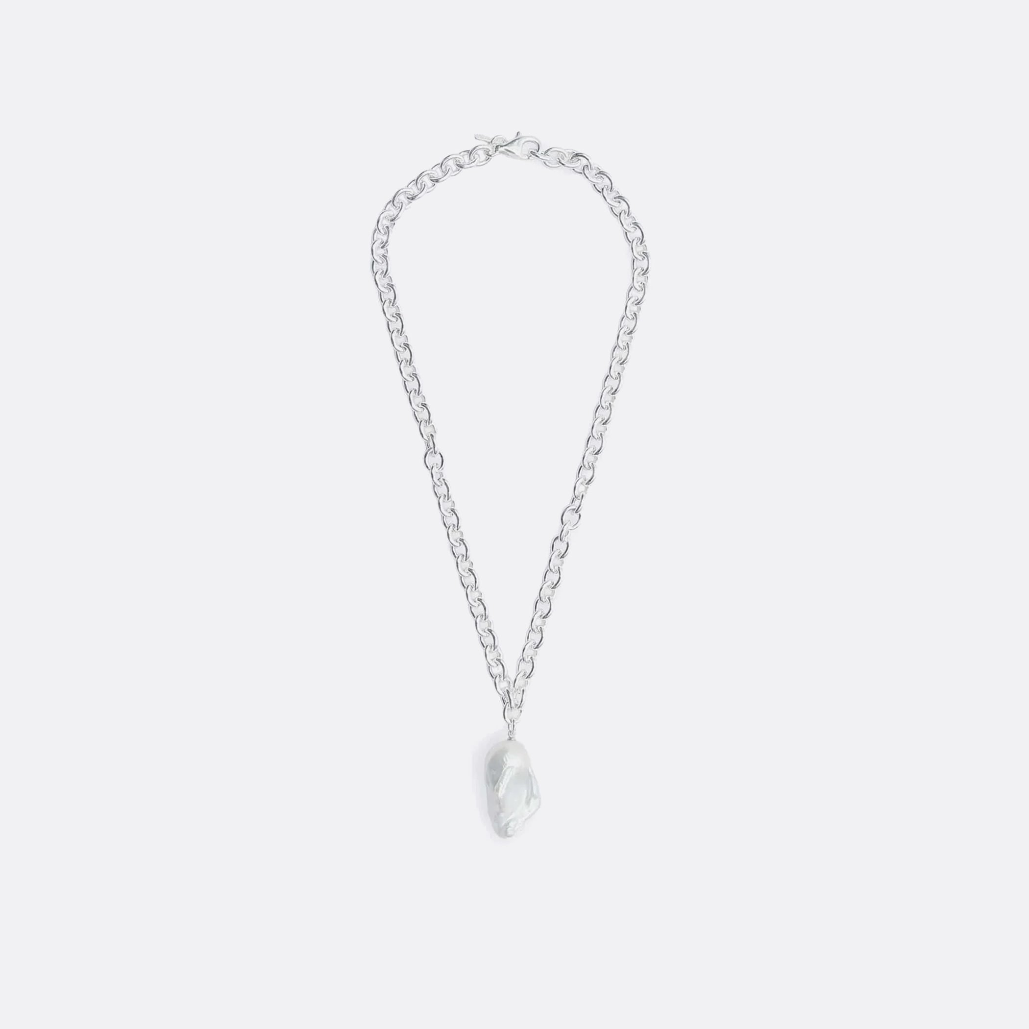 ELLIS ROSCH PRAWN Family Baroque Pearl Round Link Necklace