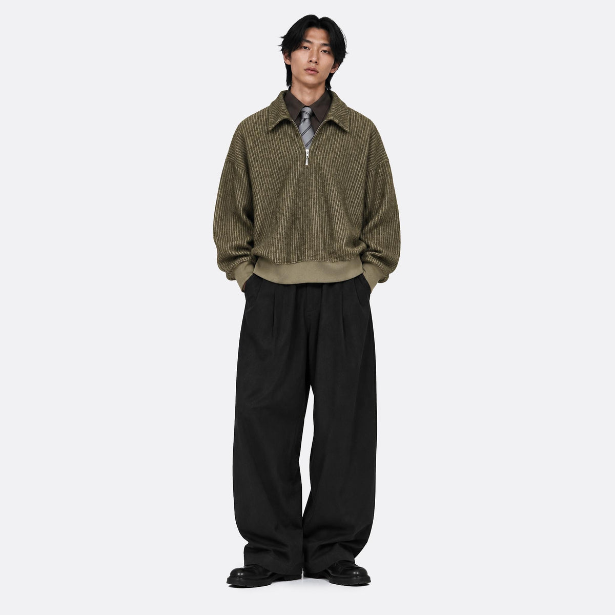 Classic Collar Zip Pullover from Song for the Mute