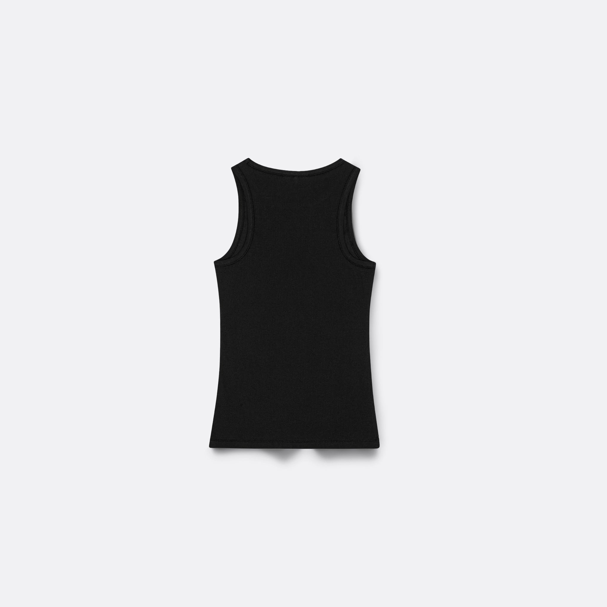 GANNI Heavy Rib Jersey Tank Top in Black