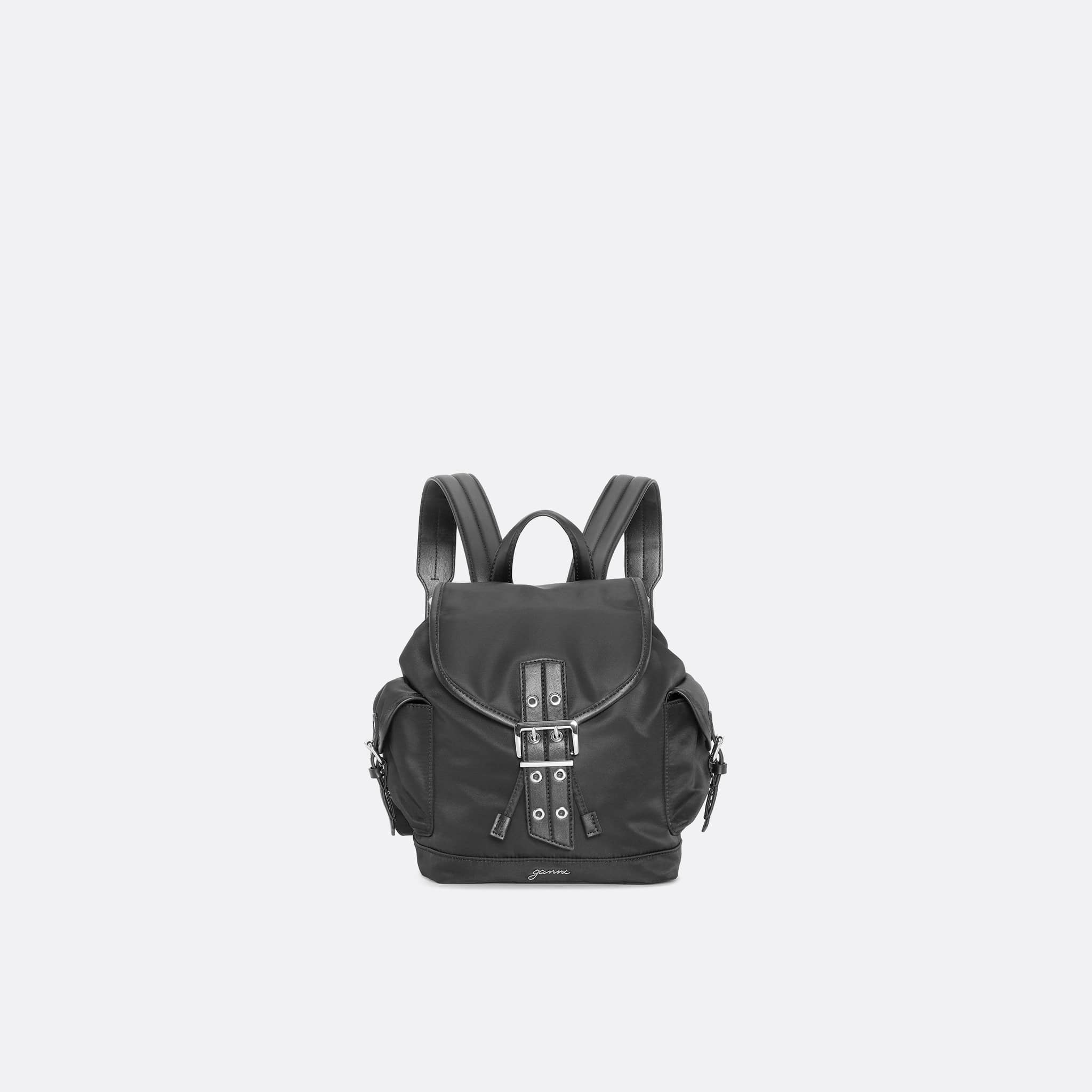  Black Bucky Nylon Backpack from Ganni 